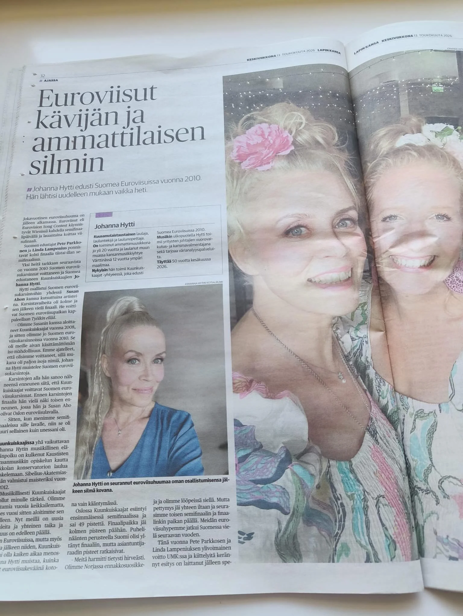 Tein haastattelun viime viikon perjantaina Koillismaan Sanomiin ja juttu l&ouml;ytyy nyt my&ouml;s Lapin Kansasta ❤️ Jutussa jutellaa euroviisuista, mit&auml; Kuunkuiskaajille kuuluu ja sivutaan kes&auml;kuussa tulevia py&ouml;reit&auml; 🥰

#koillis