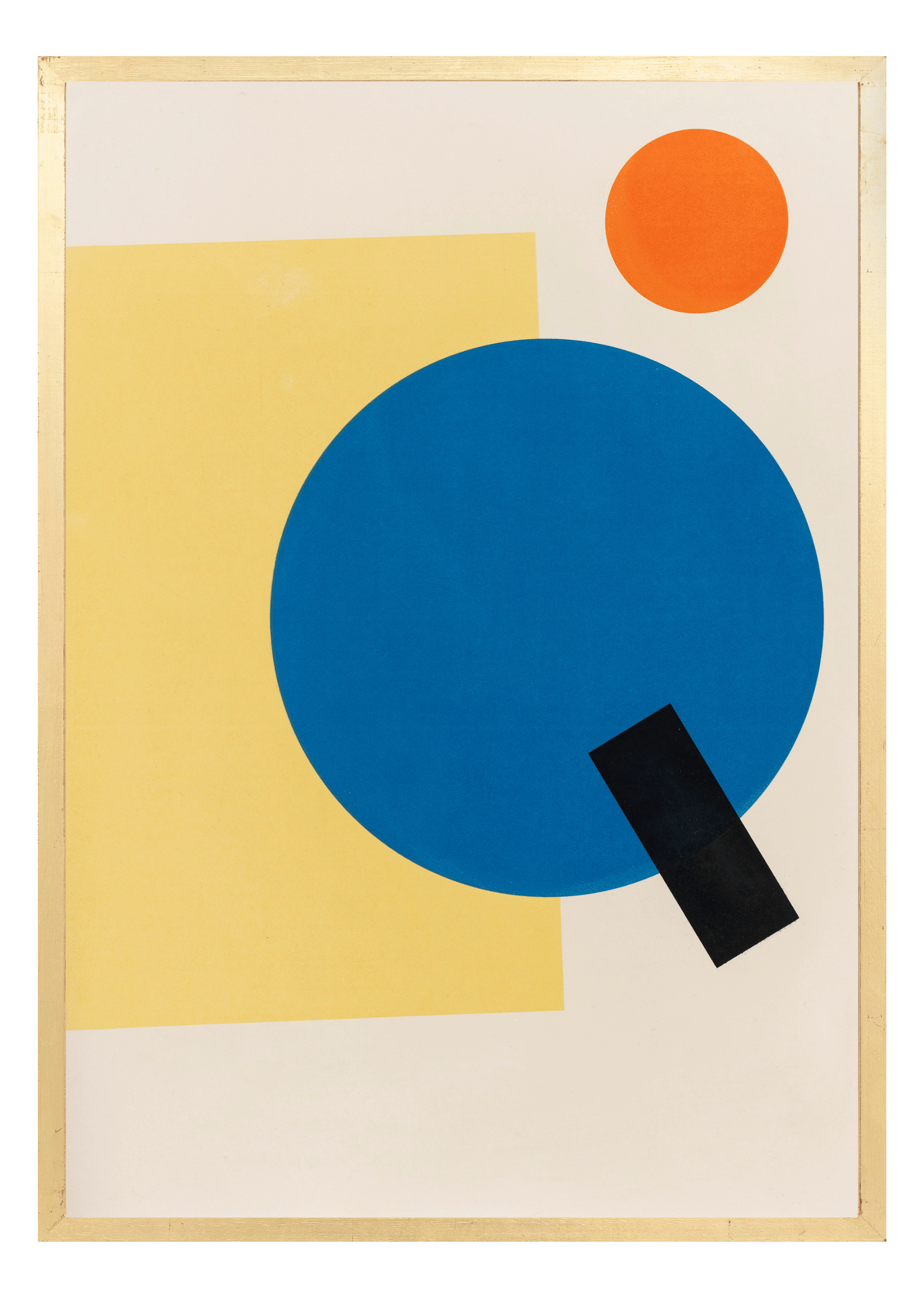 Alphabet screen print of blue letter Q on gesso board 594x841 mm by artist Rose Bamford