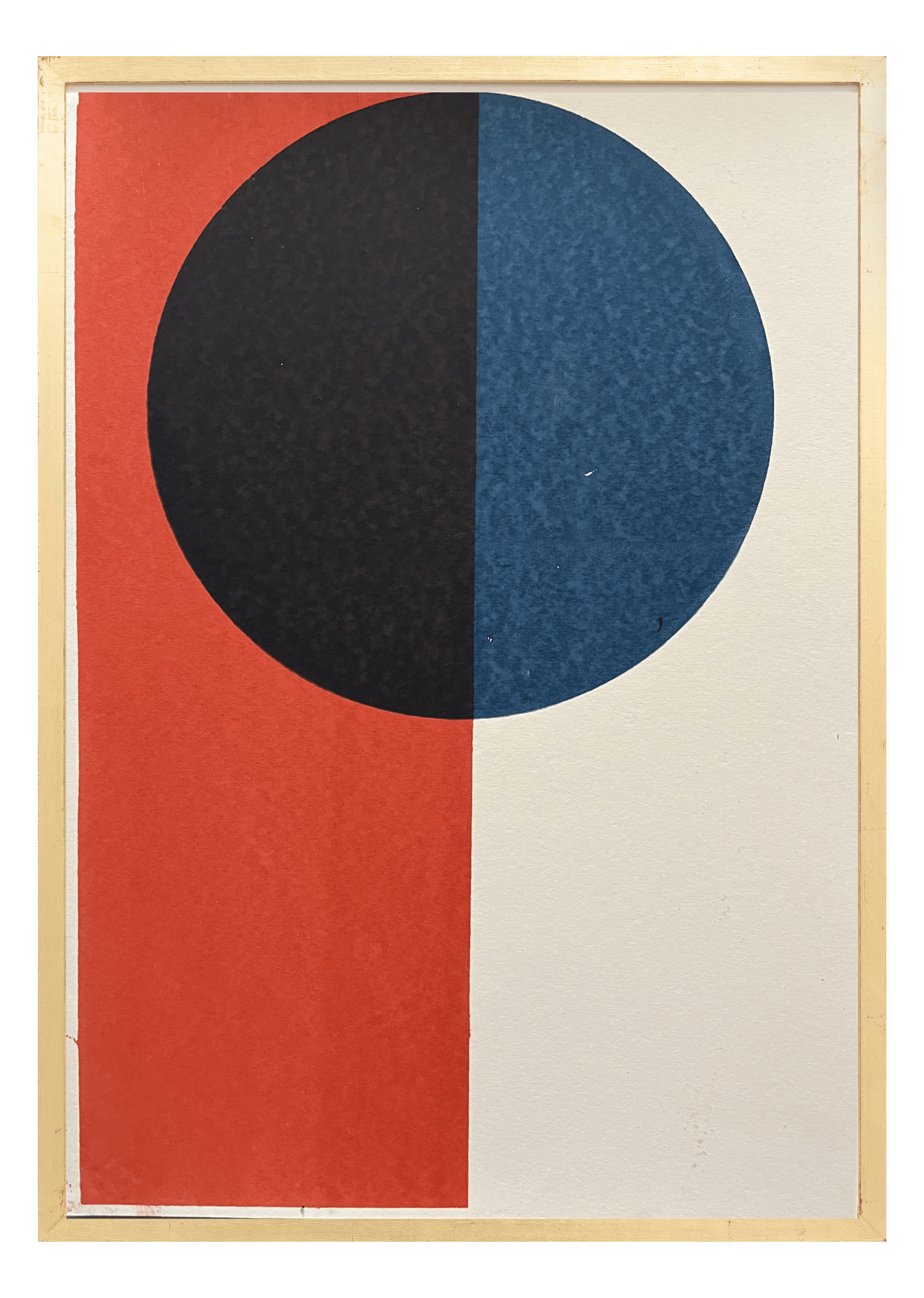 Alphabet screen print of blue letter O on gesso board 594x841 mm by artist Rose Bamford