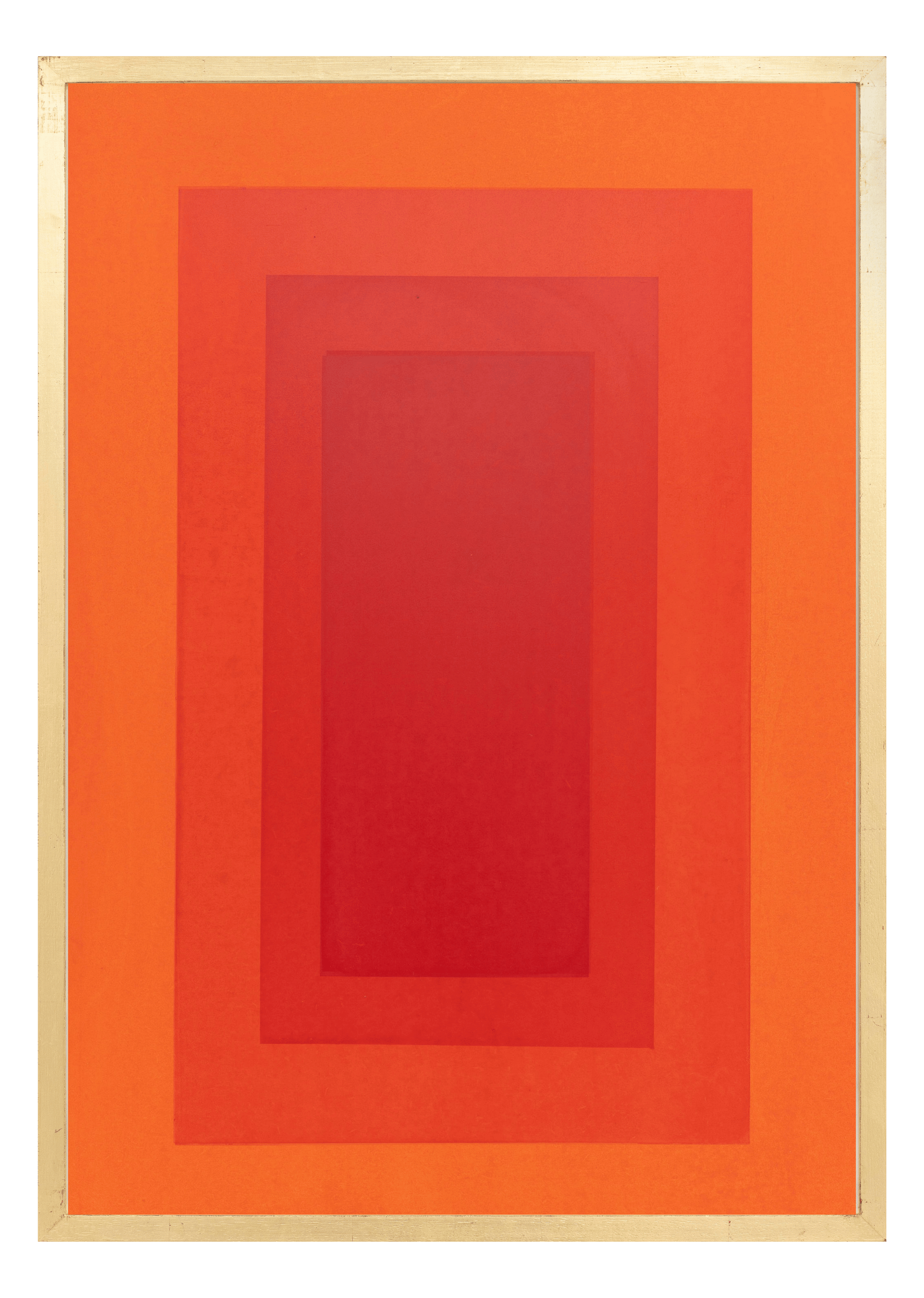 Alphabet screen print of orange letter I on gesso board 594x841 mm by artist Rose Bamford