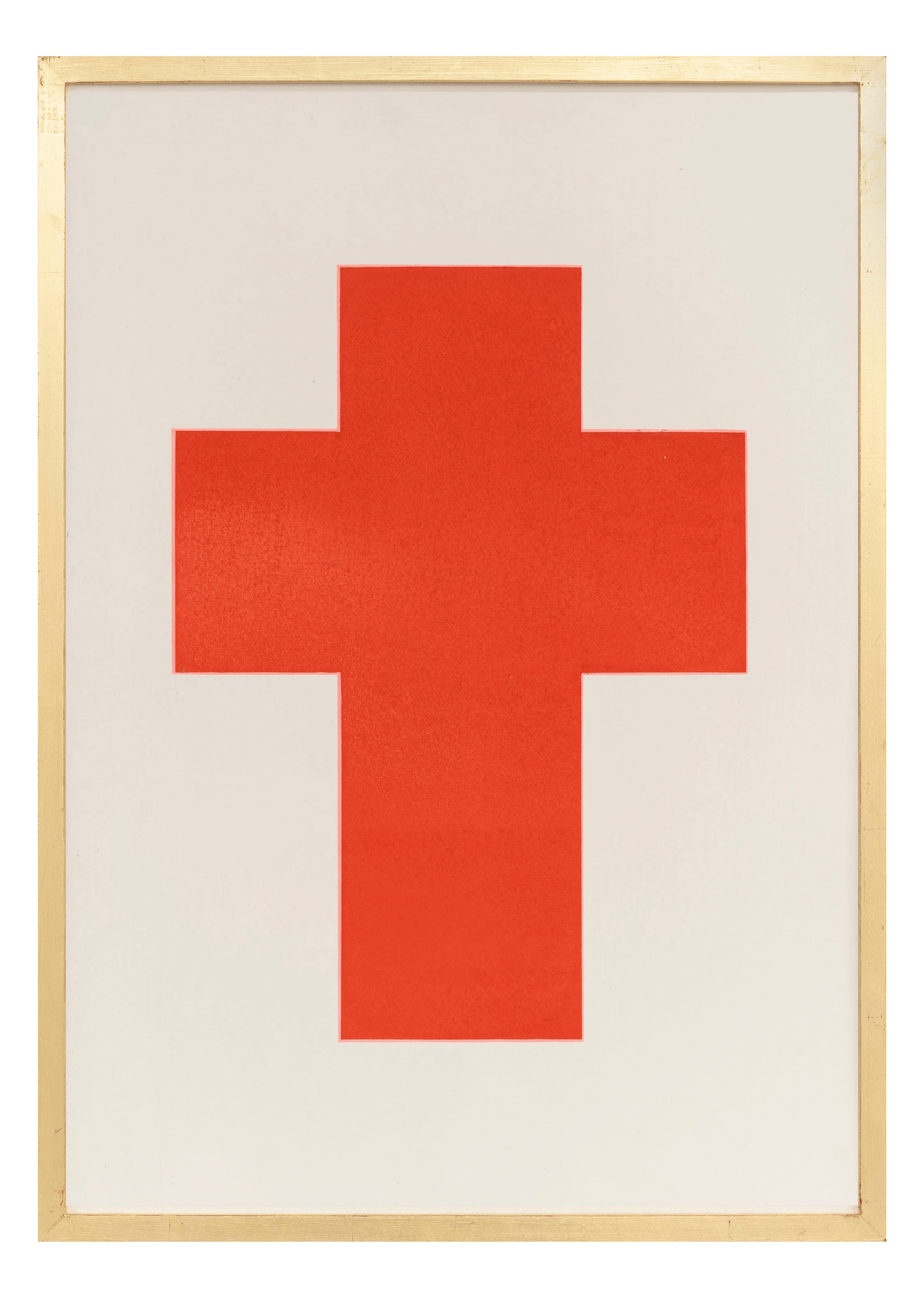 Alphabet screen print of orange letter T on gesso board 594x841 mm by artist Rose Bamford