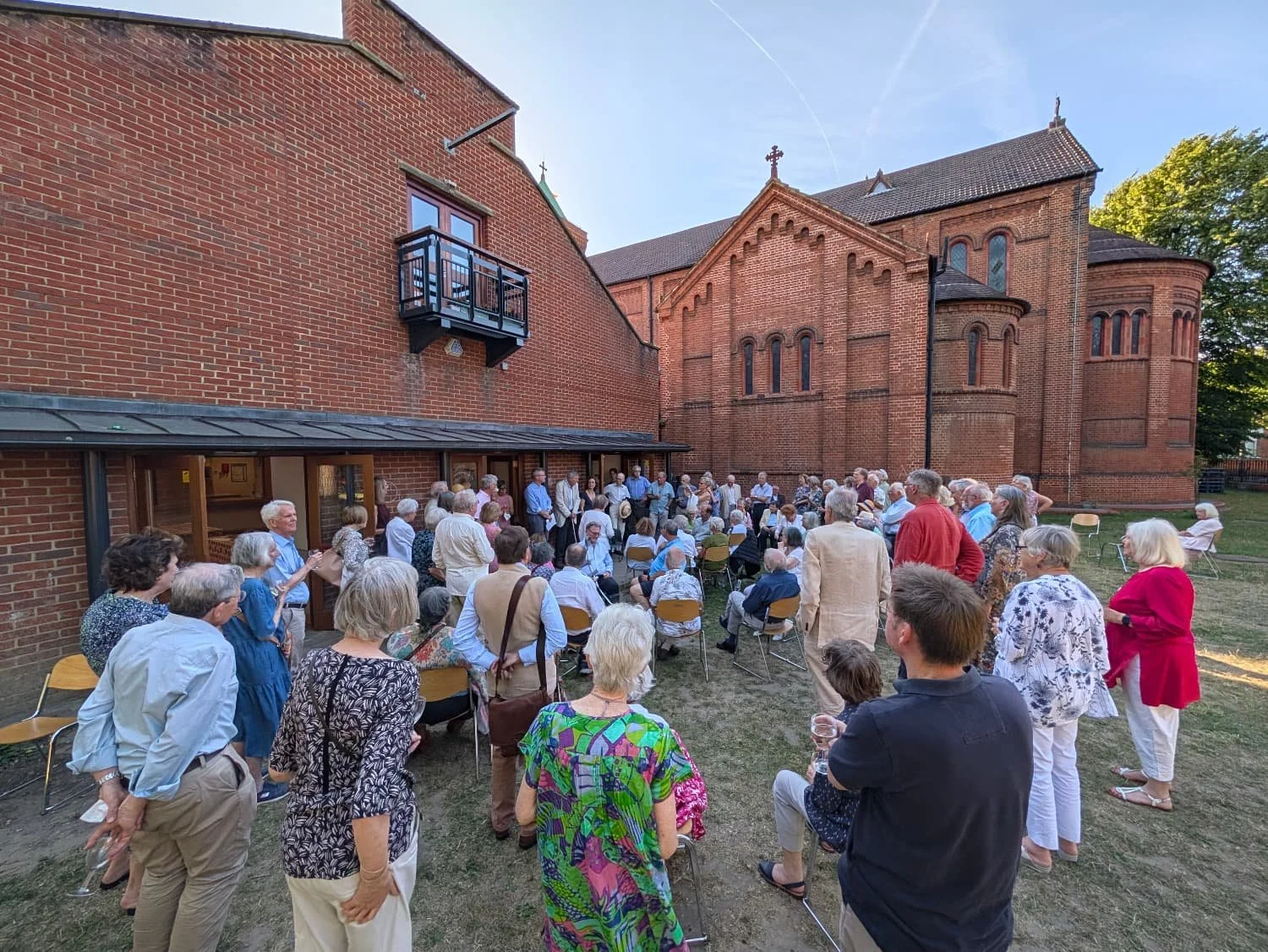 Members gathered in the church garden for the Music Society Summer Party