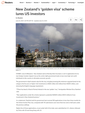 New Zealand's Golden Visa Scheme