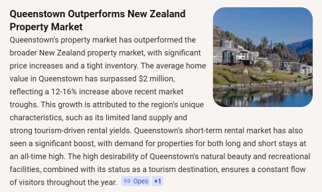 Queenstown Outperforms New Zealand Property Market