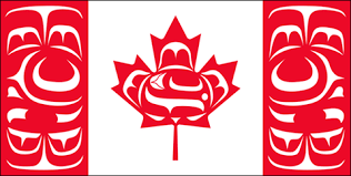 Canadian flag with red and white design, featuring a red maple leaf in the center