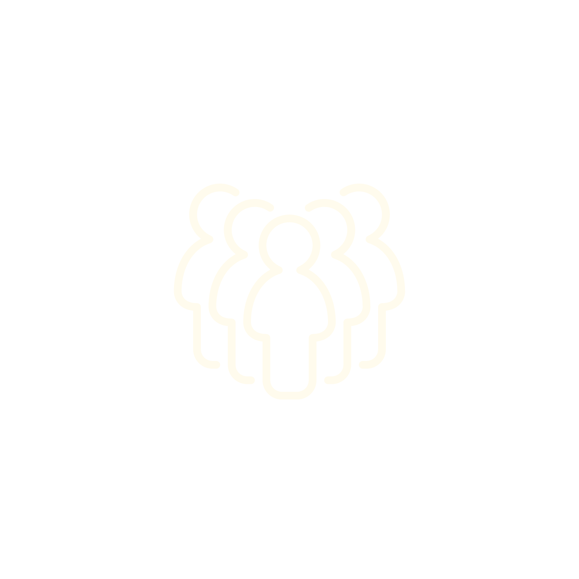 Minimalist line drawing of multiple people standing together, symbolizing community or teamwork, on a black background.