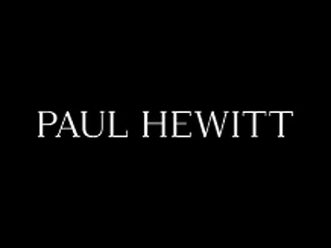Black background with white text displaying the name Paul Hewitt.