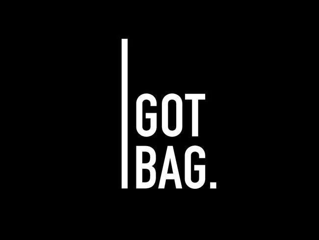 Black background with white text that reads 'GOT BAG.' aligned vertically and separated by a white line.