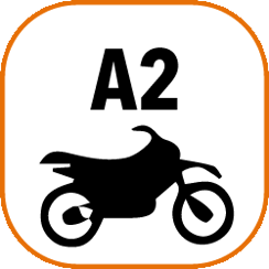 Illustration für die Führerscheinklasse A2, Motorrad.