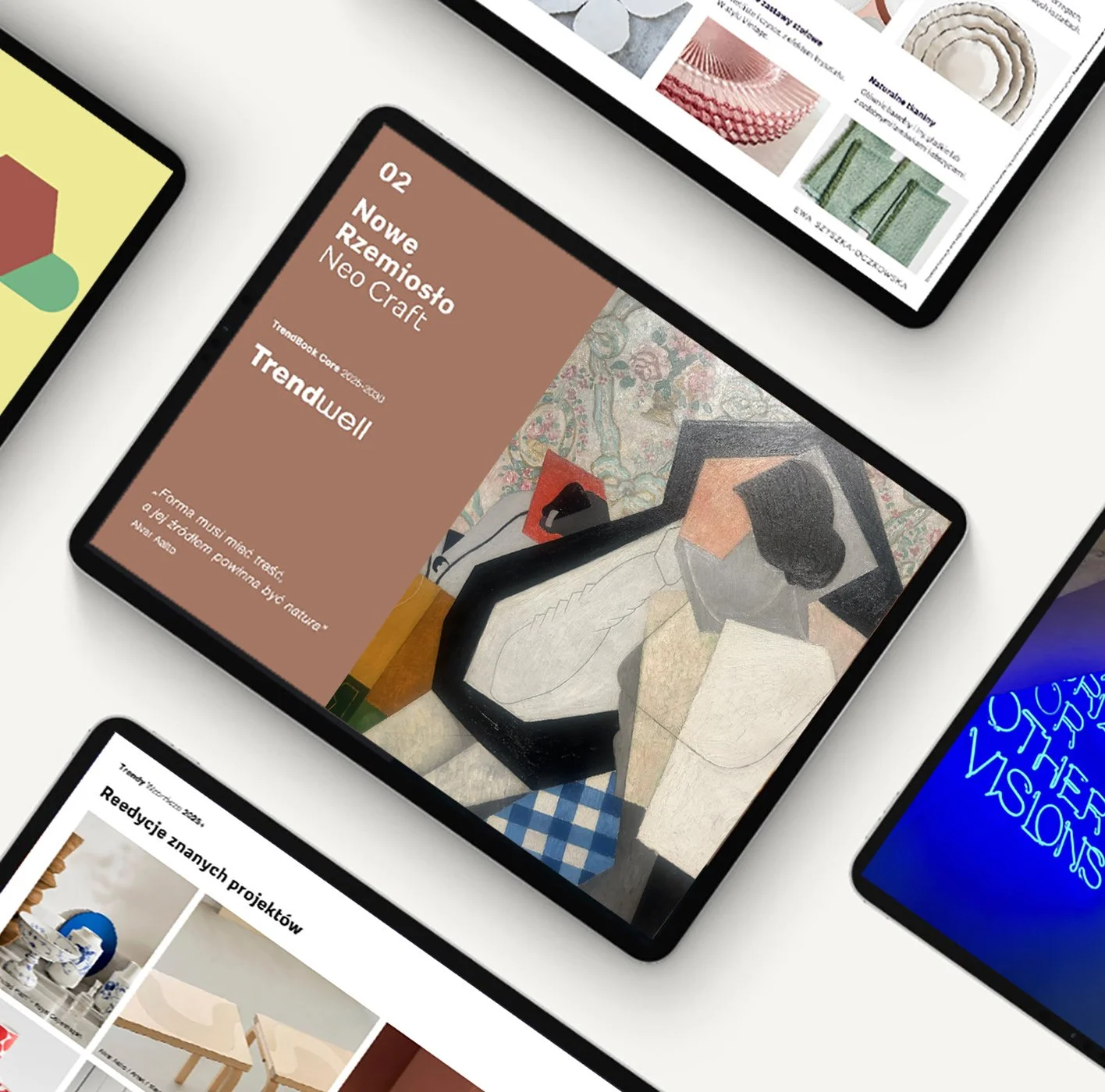 Trendbooki Trendwell Autorskie opracowania trendów łączące globalne prognozy z analizą kulturową i realiami lokalnego rynku, wspierające świadome decyzje projektowe i strategiczne.