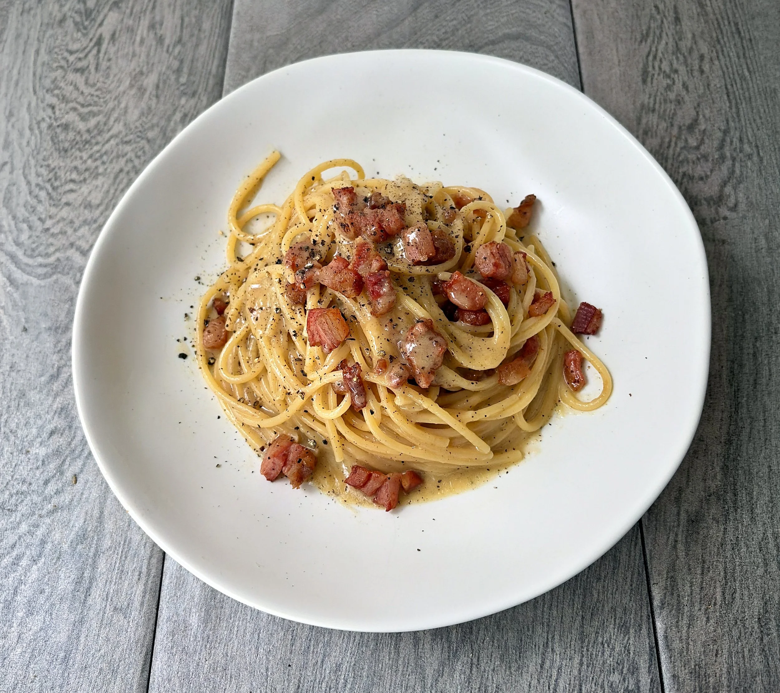 Spaghetti alla Carbonara from The Guaranteed Gourmet by Jack Valerio