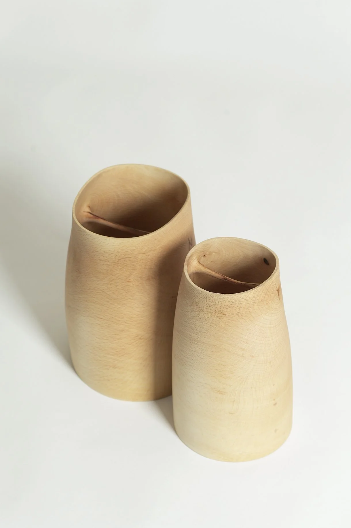 Two pith vessels made from beech