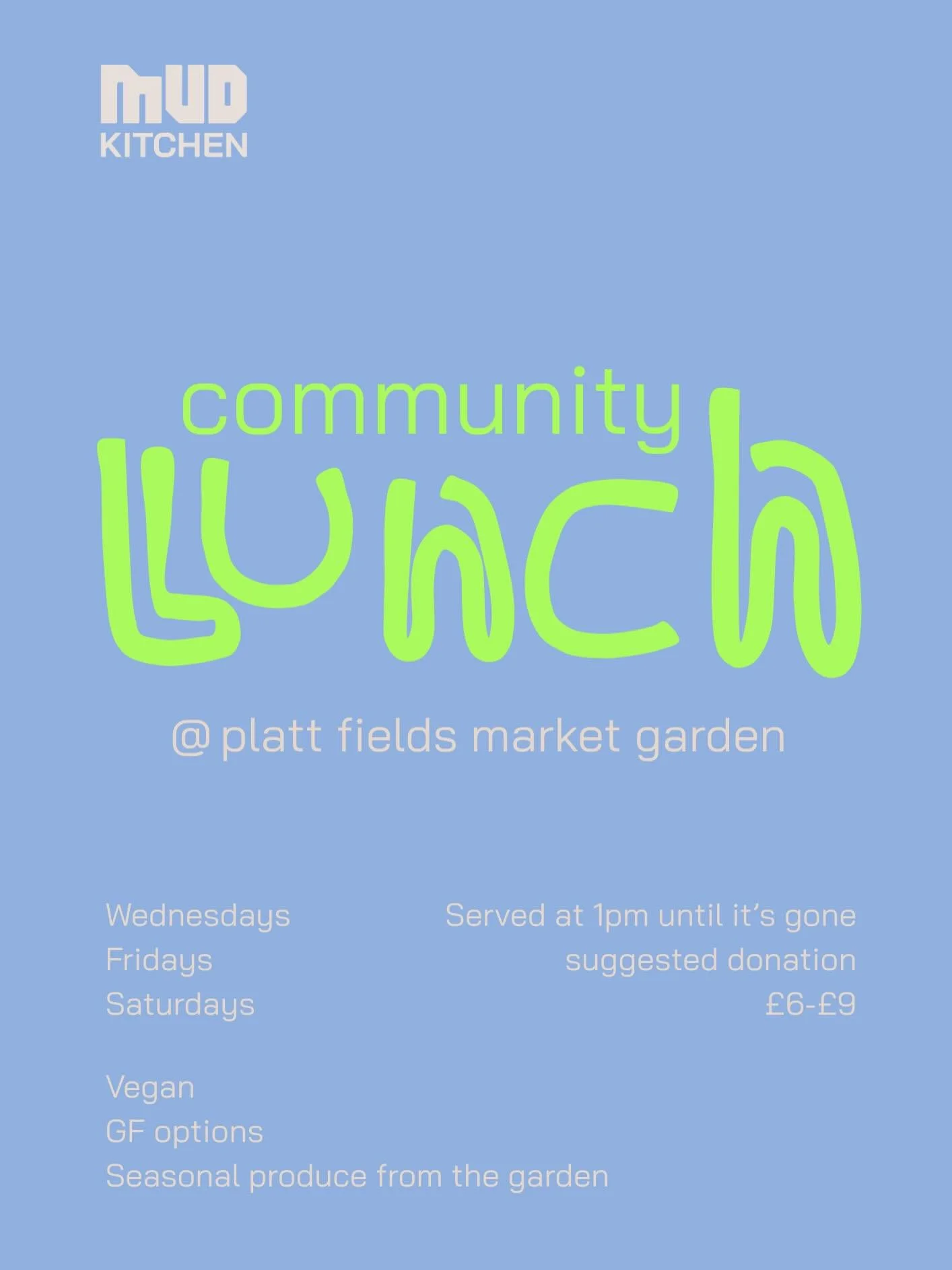New community lunch hours for Spring and Summer @plattfields_marketgarden Come help by signing up to volunteer at wearemud.org/getinvolved