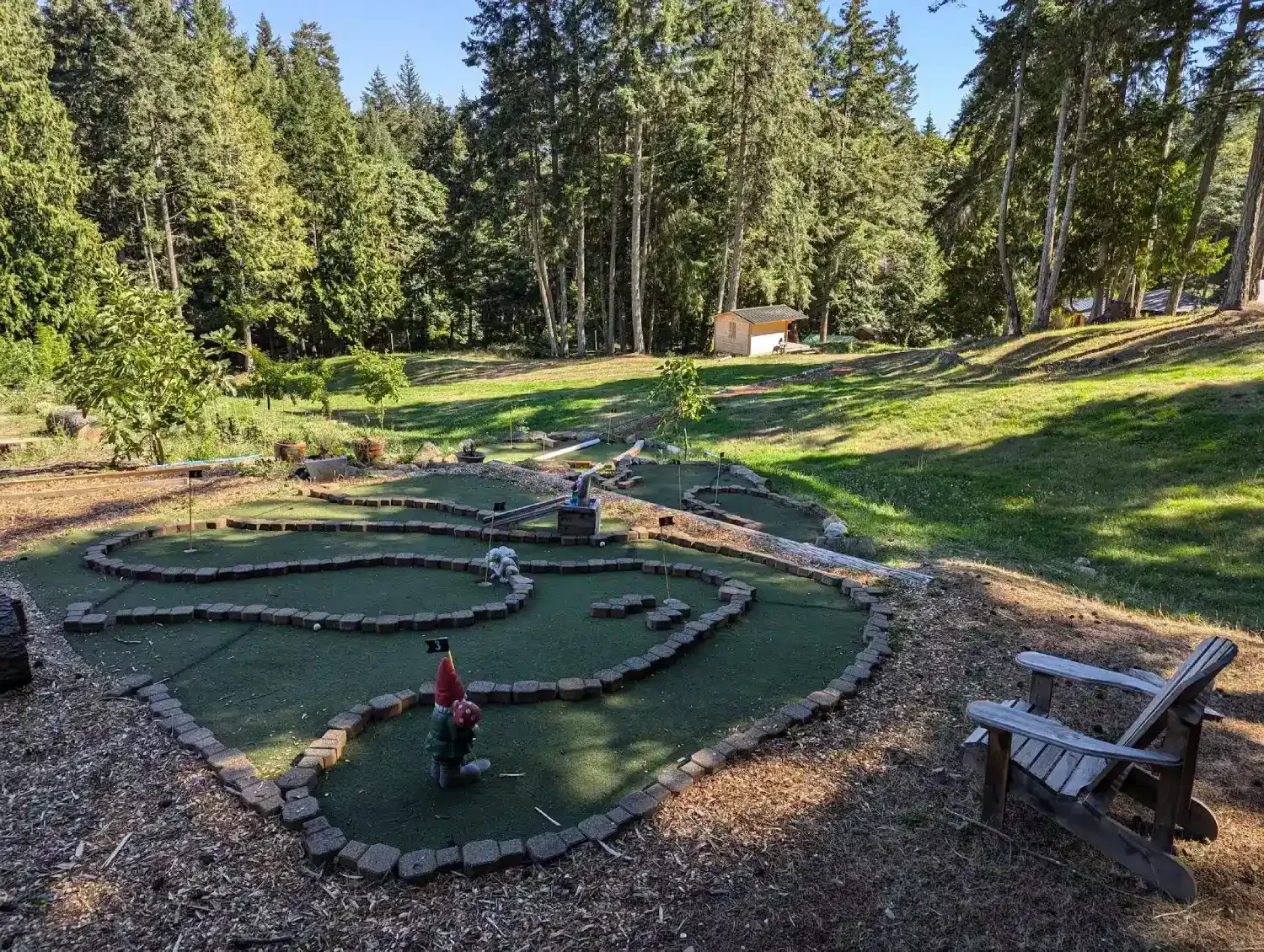 Mini golf course at Galiano Grow House