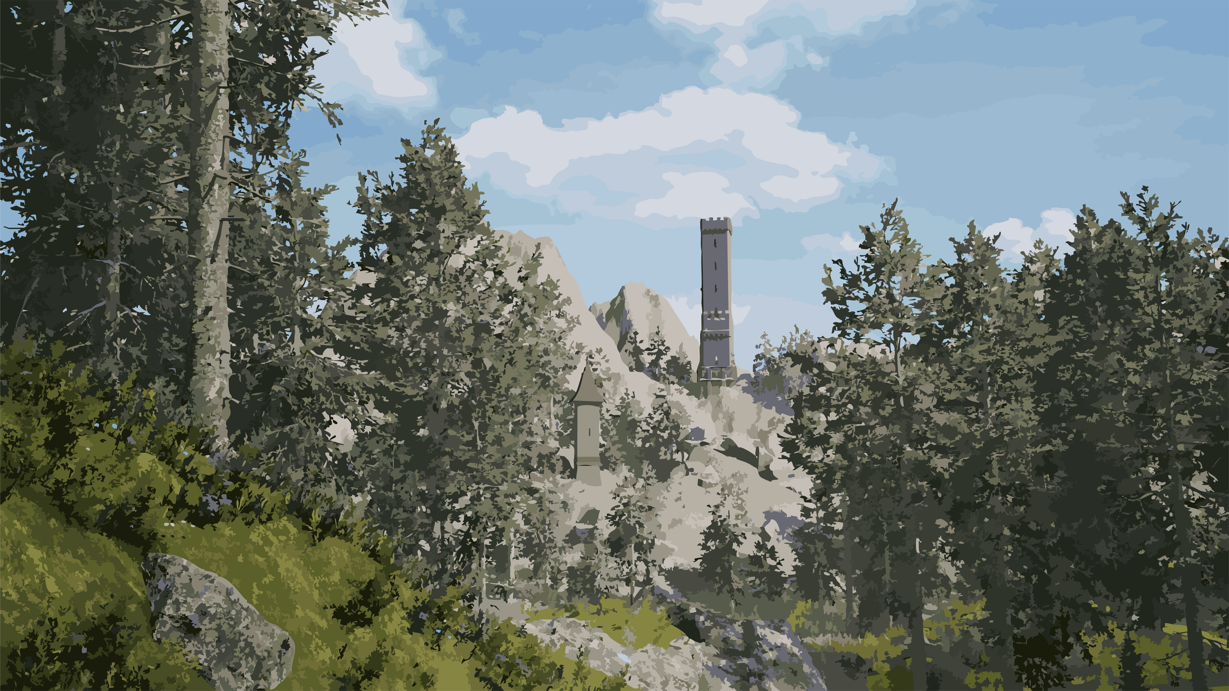 Towers in the Mountains - Limited Colour