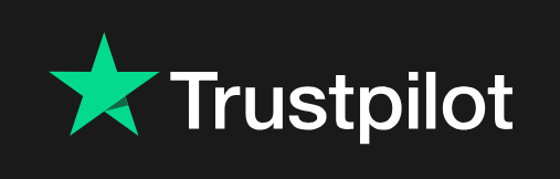 Trustpilot-Logo mit grünem Stern und schwarzem Hintergrund