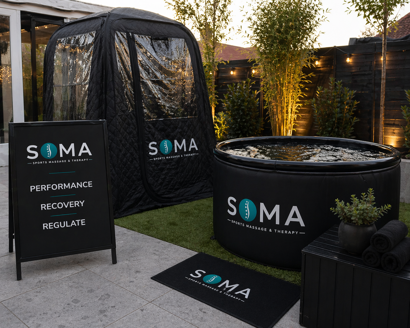 SOMA Therapy Recovery Experience in a customers garden