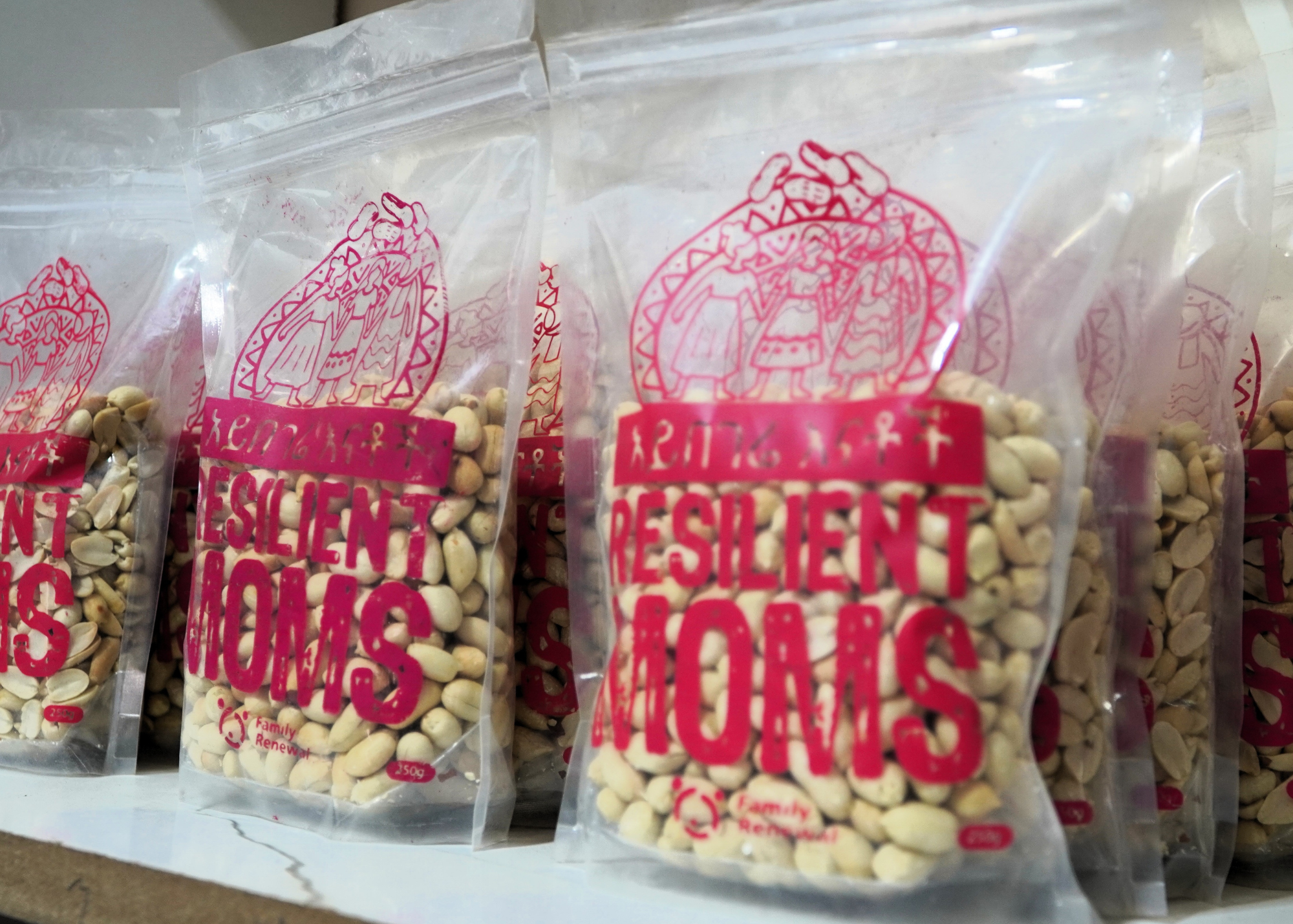 Rows of packaged peanuts