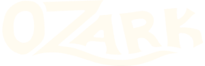 Logo for Ozark with stylized text.