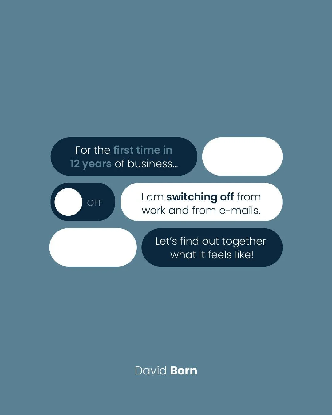 If you've been running a business for over a decade, you'll know the inbox never really sleeps, and neither do you.

12 years in, I'm finally hitting the off switch. 📴

No emails. No work. A proper, full disconnect: for the first time in my life as 