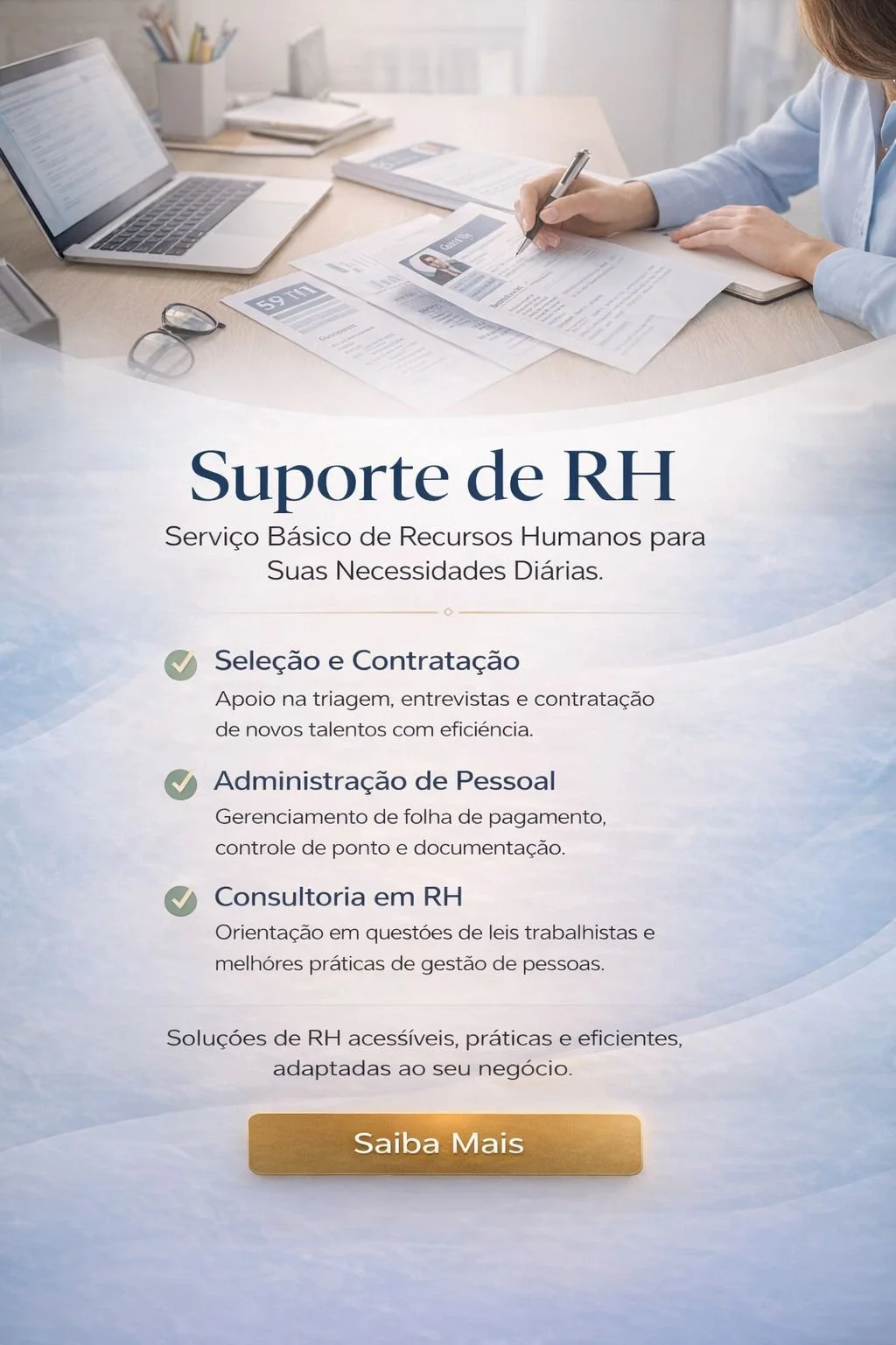 Serviço básico de RH online.