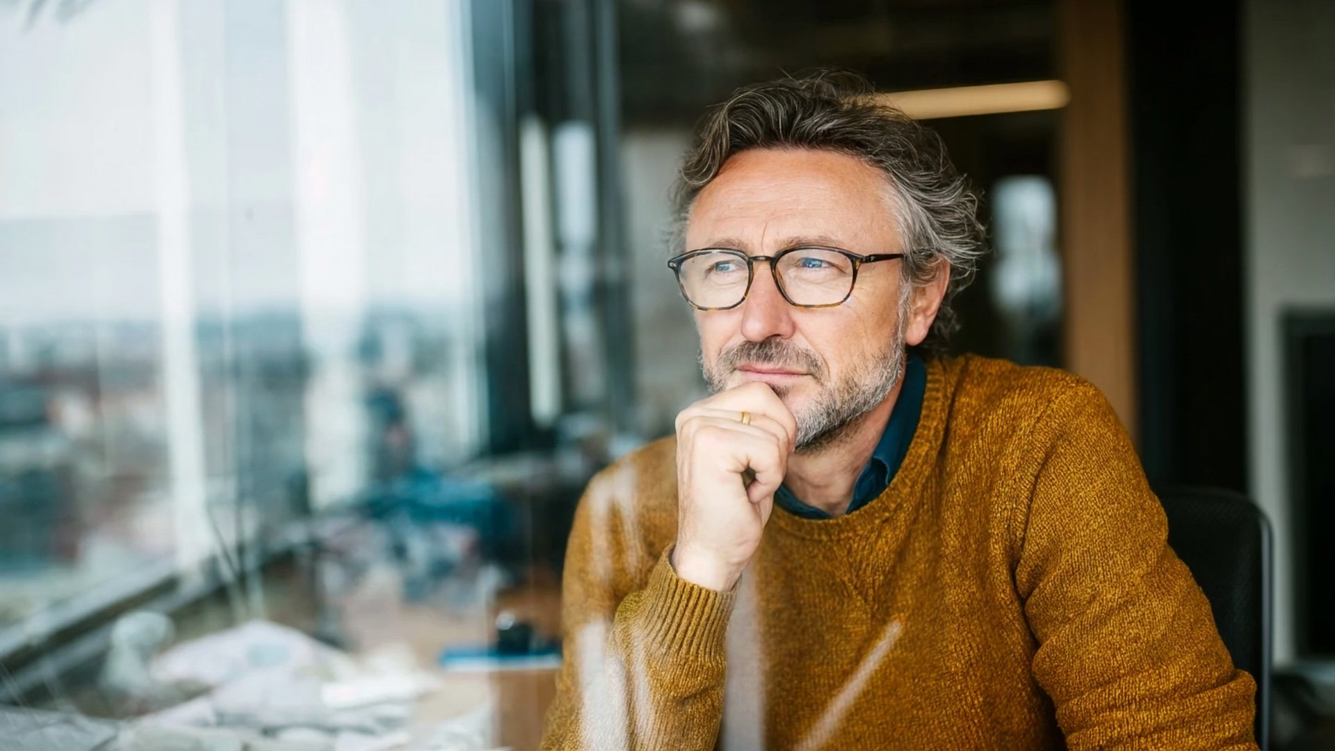 Image of a man that underwent blepharoplasty surgery.