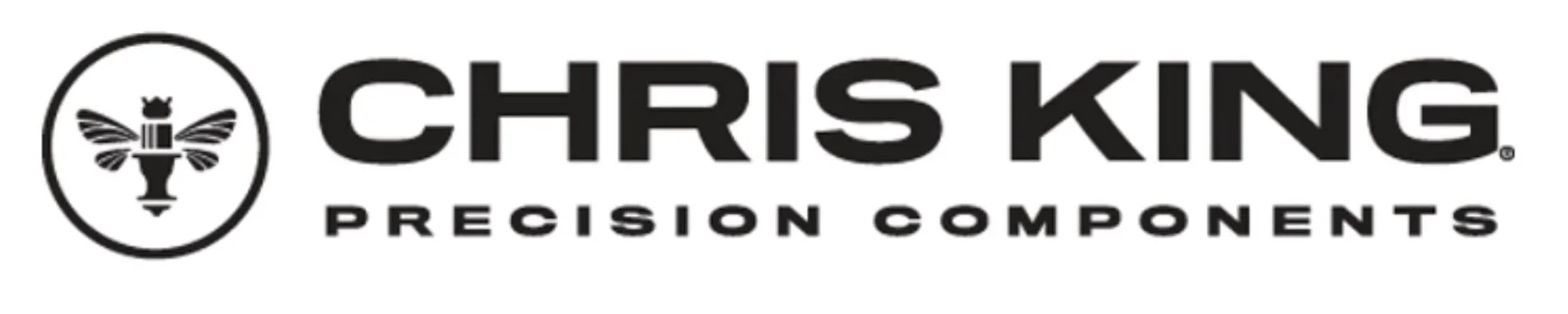 Logo for Chris King Precision Components with a stylized bee icon inside a circle.