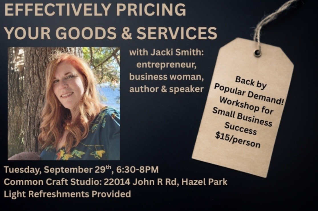 STUDIO CLOSED SEPT 29TH 6:30-8PM: PRICING WORKSHOP WITH CHAMBER