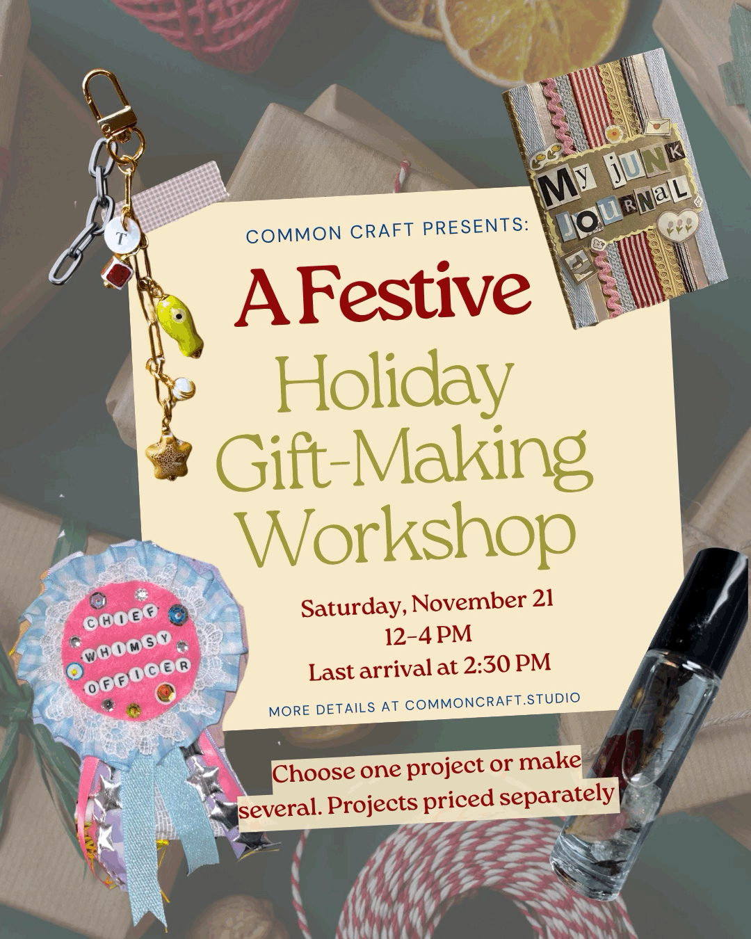 11/21 ✶ 12pm Holiday Gift-Making Workshop