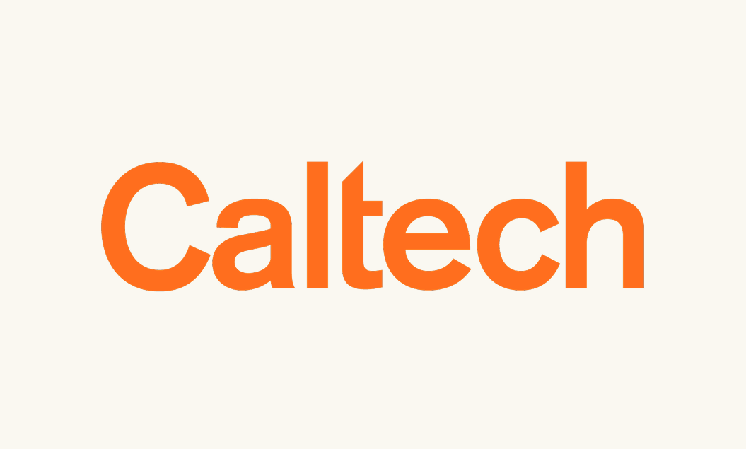 The word 'Caltech' in orange text on a beige background
