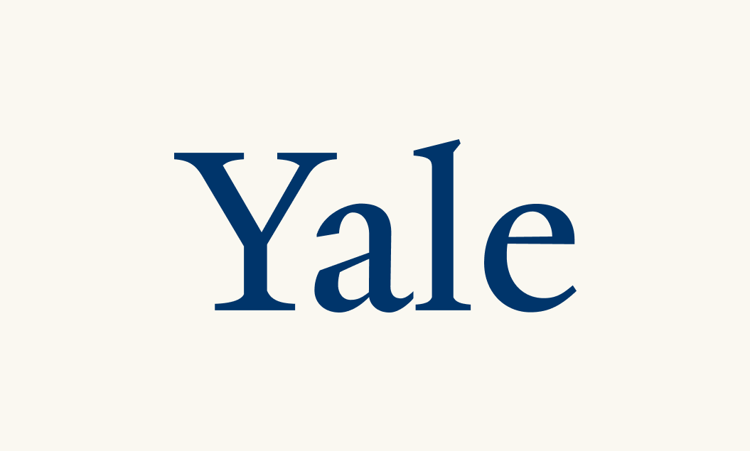 Yale logo with navy blue text on a white background.