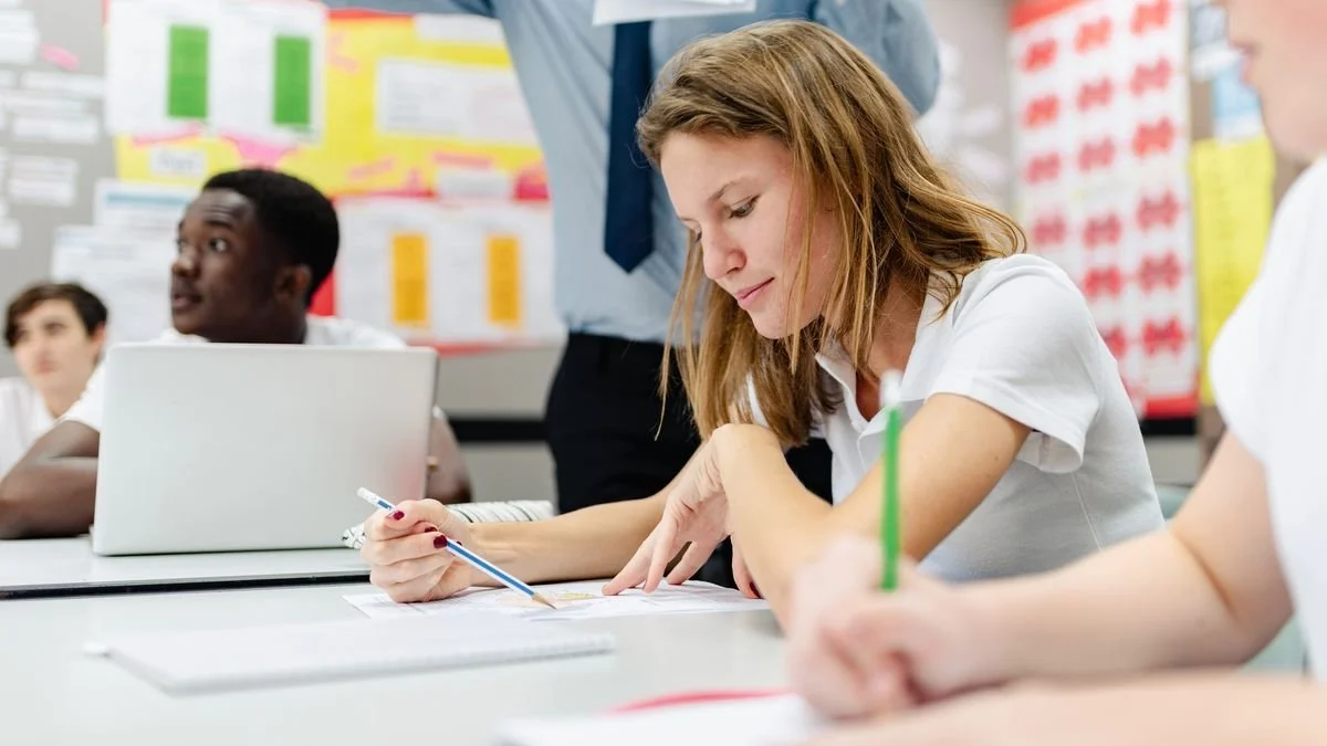 Middle school student receiving mentorship session