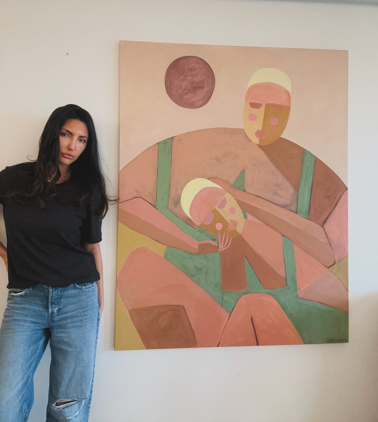 'The First Swim of Summer'
146x114cm &bull; available 
Last slide shows original drawing ✍🏼