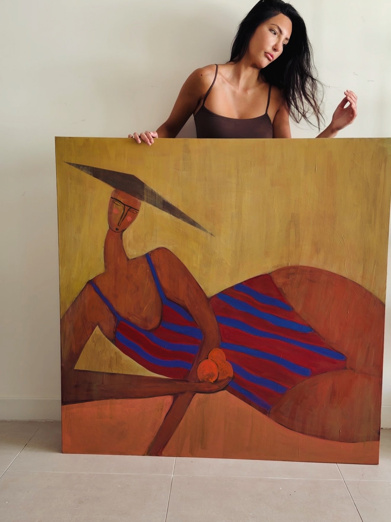 Both sold 🍾 !!
I am thinking to make limited edition print drop for one of these paintings , can you let me know below which one you would rather see..

 1 : Summer rain (slide 1)
 2: Papaya riviera (slide 2)
&bull;
&bull;
#ContemporaryFigurativeArt