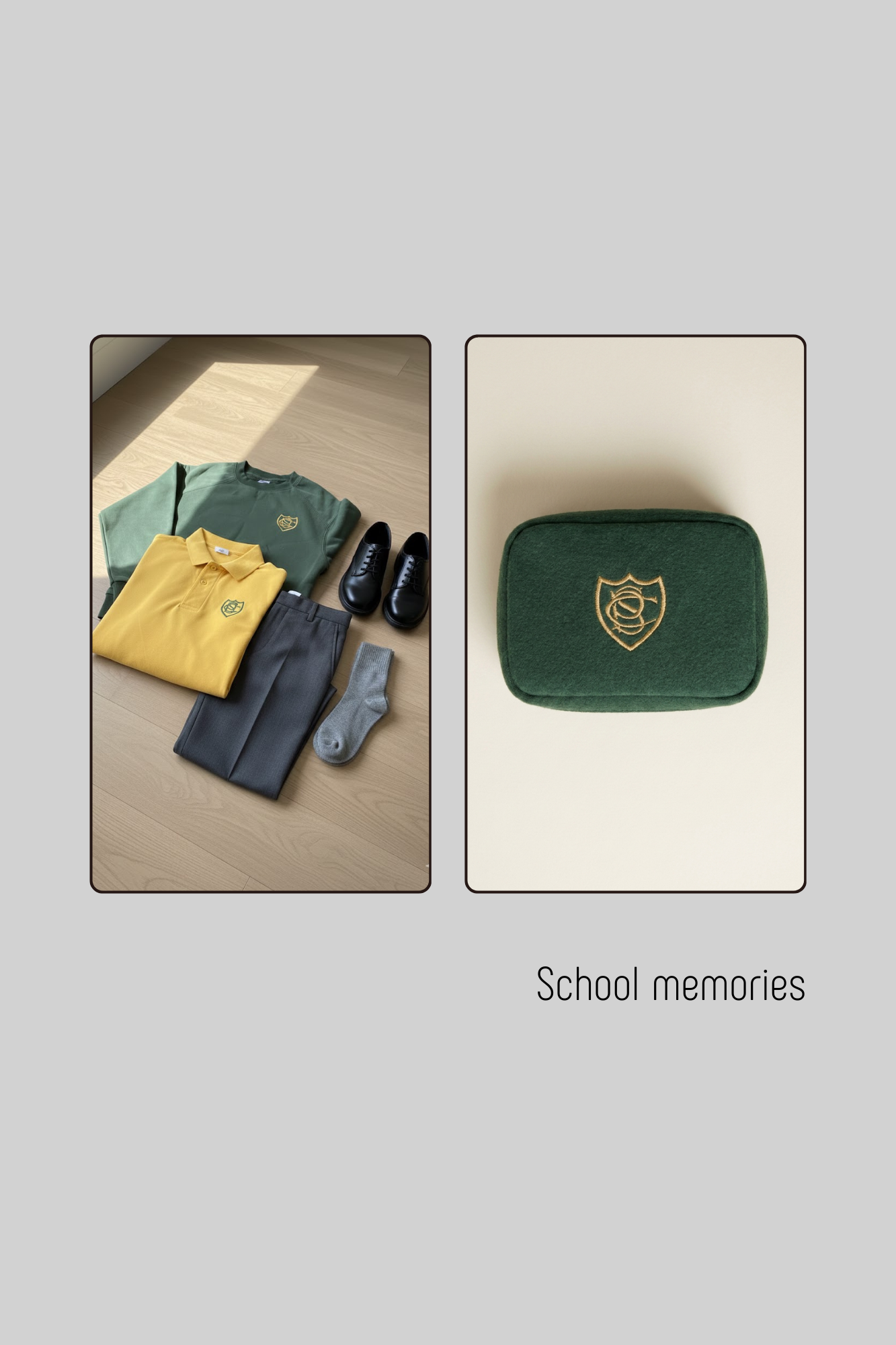 School uniform and the memory bag that was made from the uniform