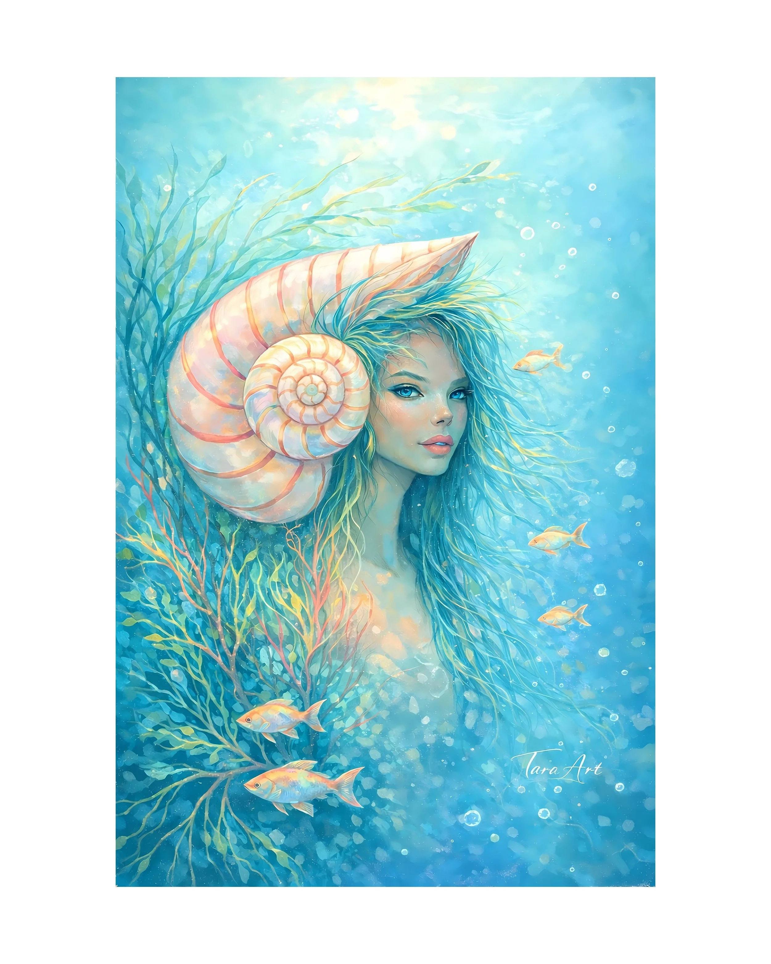 Nautilus Reverie limited fine art edition by Tarana Sumer featuring symbolic nautilus spiral, archival pigment print