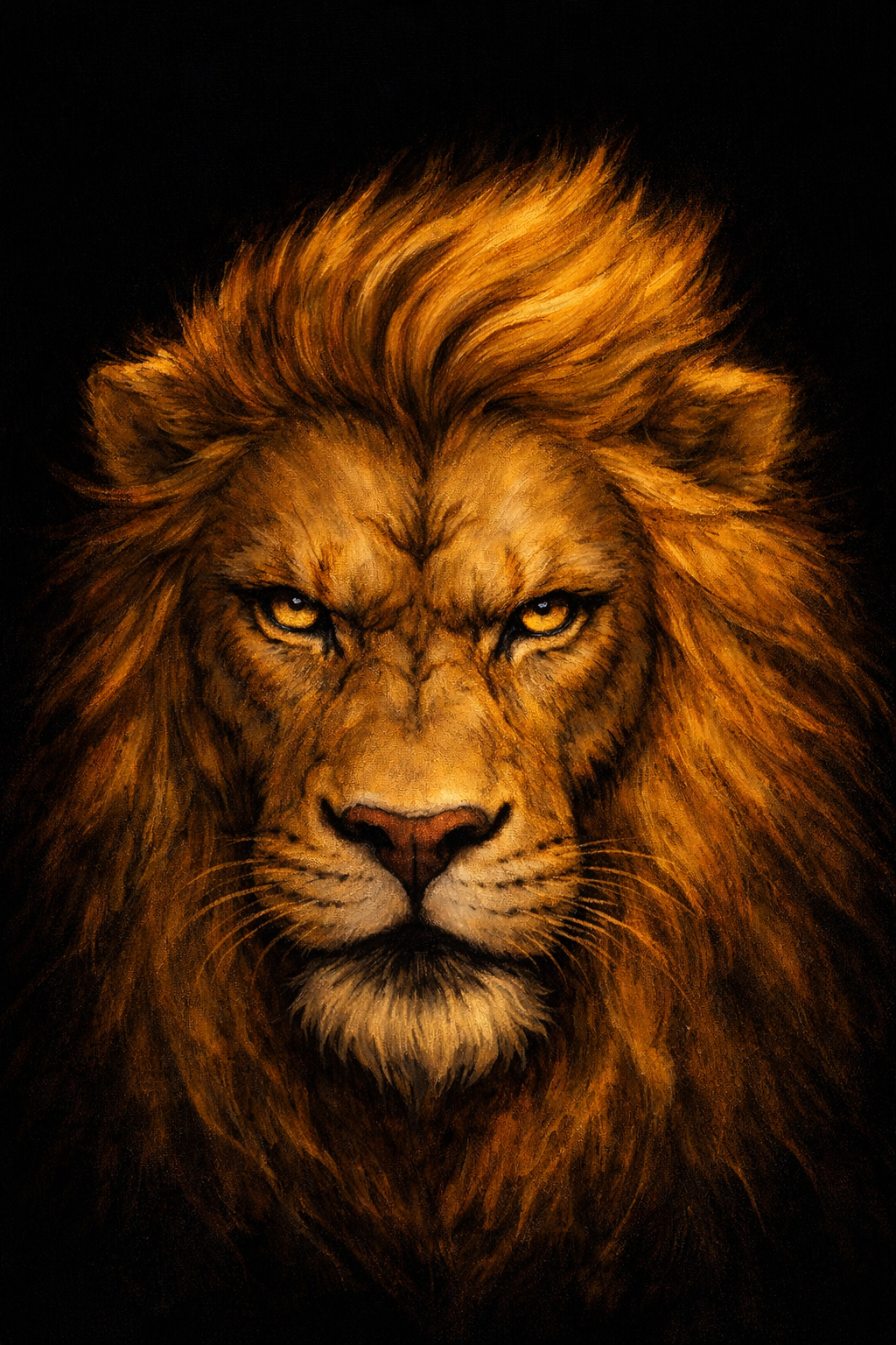 Lion artwork by Tarana Sumer, contemporary collector fine art symbolizing strength and sovereignty