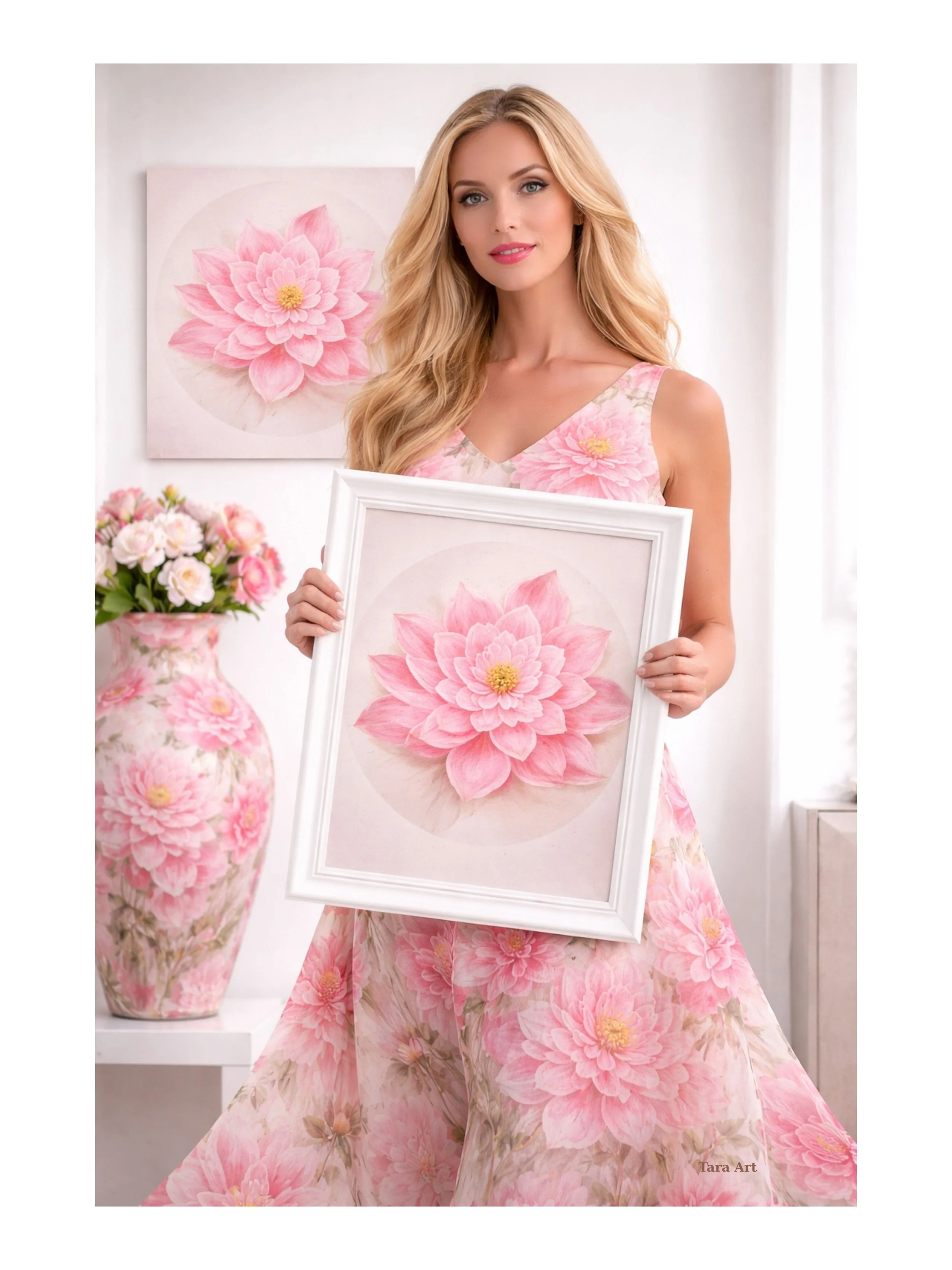 Lotus mandala artwork by contemporary artist Tarana Sümer, symbol of inner peace, spiritual awakening, and feminine harmony