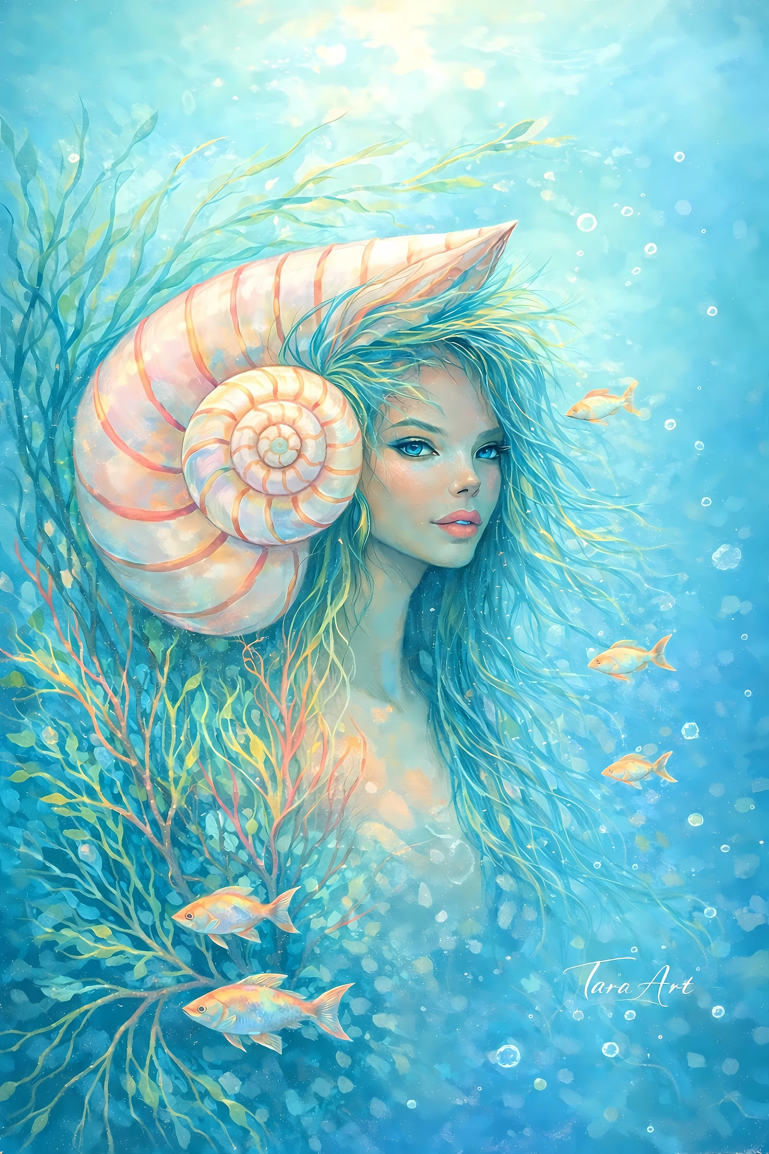 Nautilus Reverie hybrid fine art by Tarana Sumer