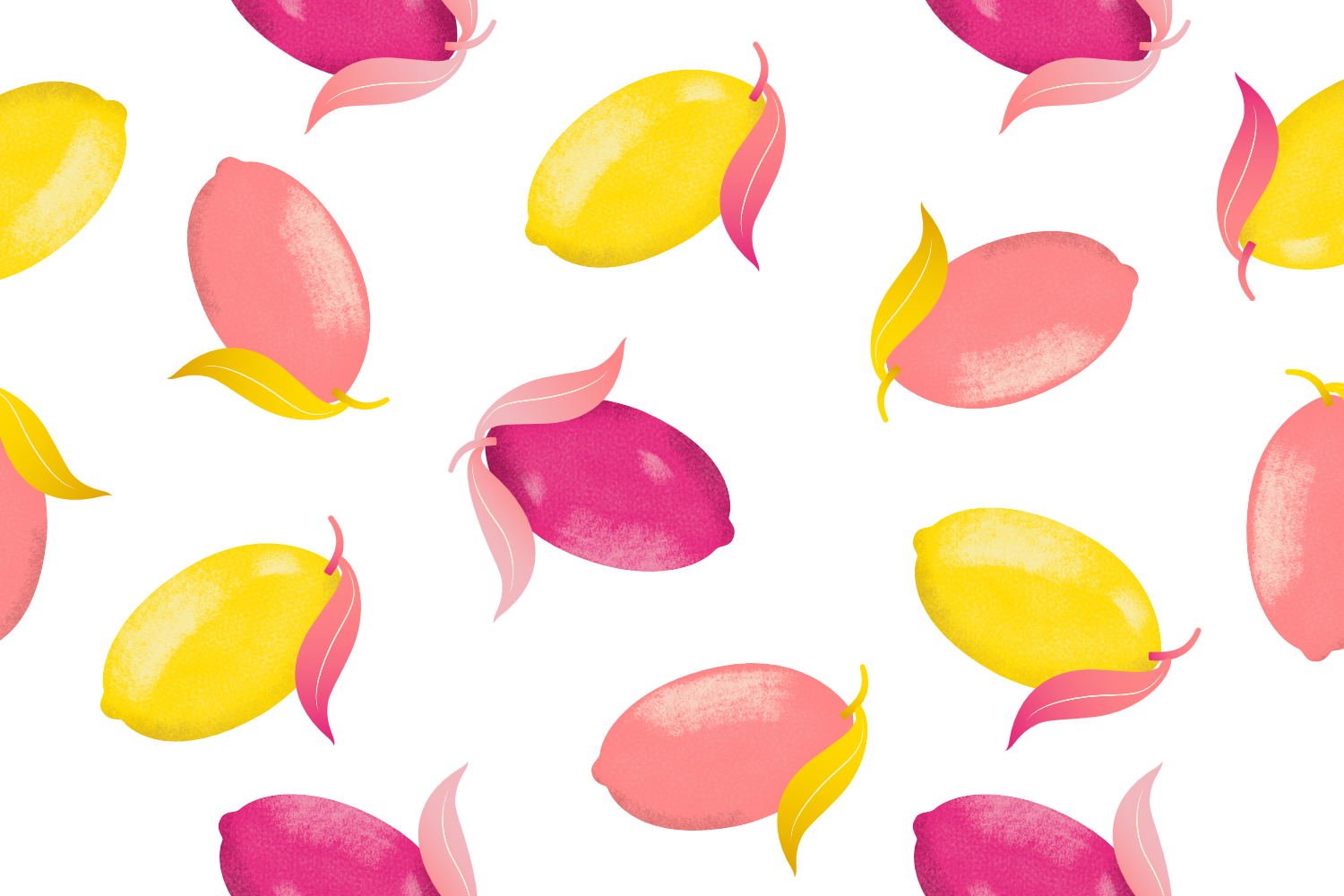 Yellow and pink lemon pattern.