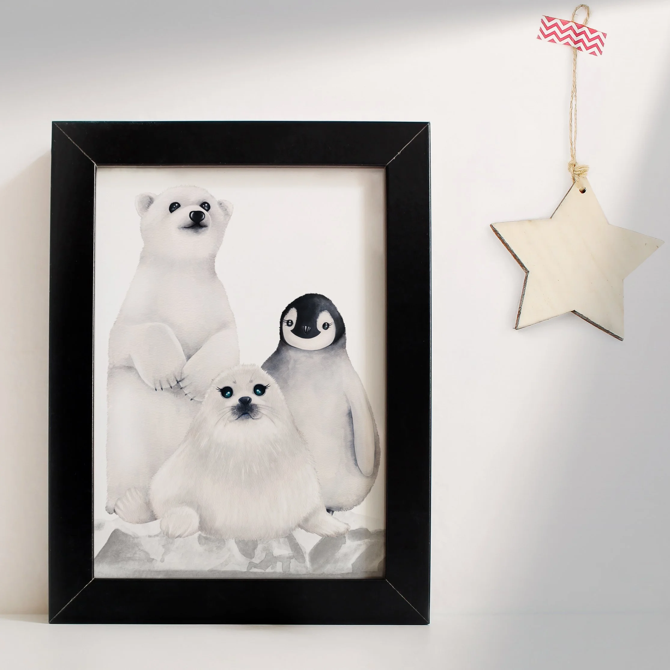 aquarelle débutant, ours polaire, penguin, phoque