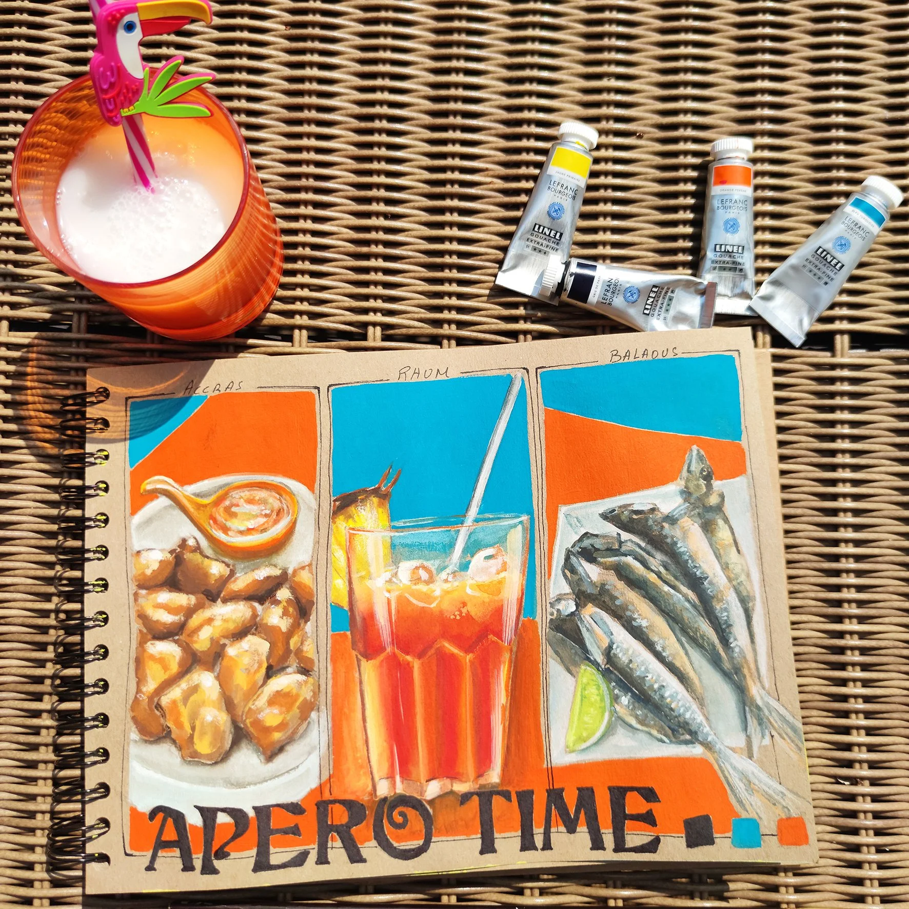 apprendre carnet de voyage facilement. Peindre facilement à la gouache. Carnet de voyage en Martinique