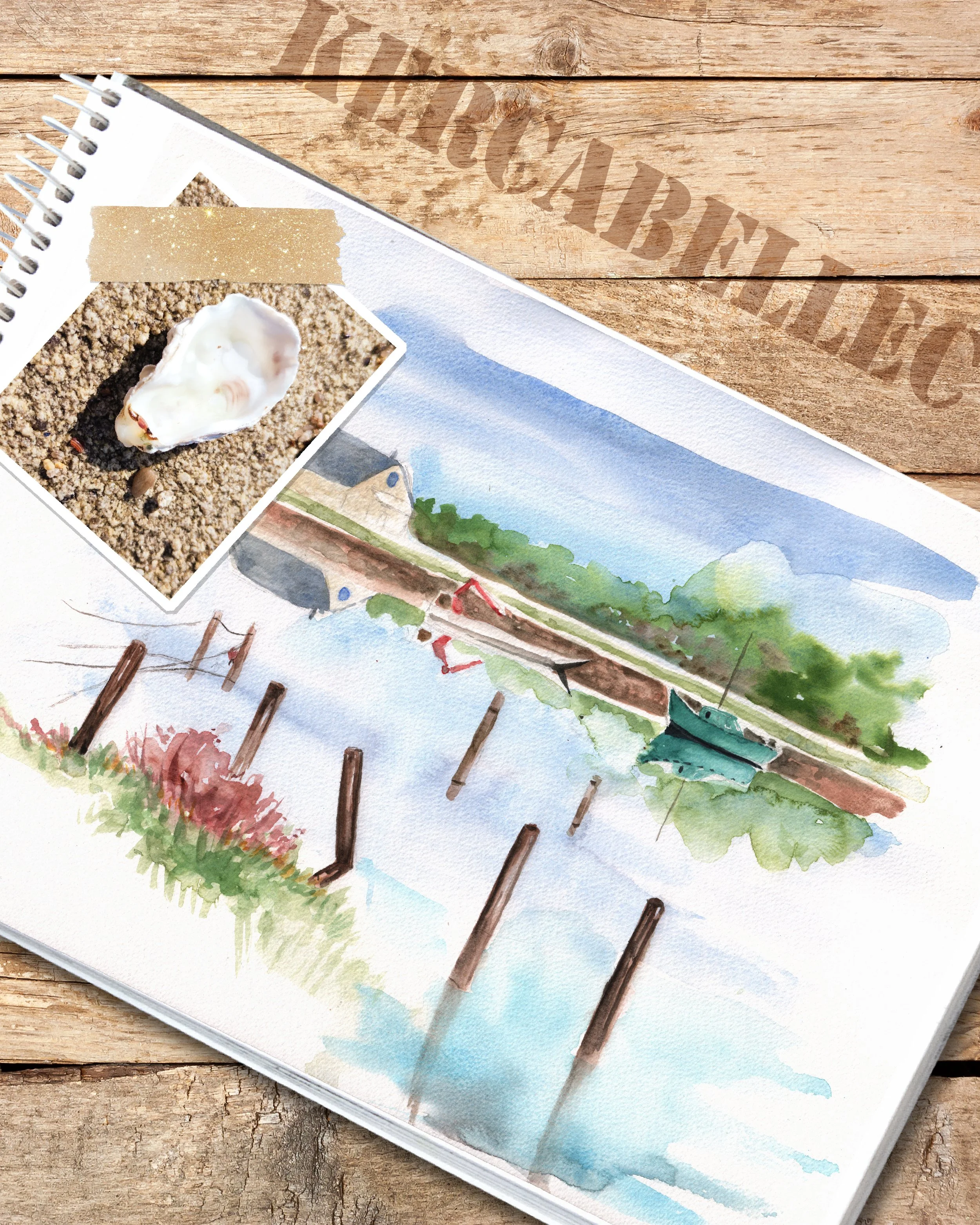 Cours d' aquarelle  à Mesquer, carnet de voyage en Loire-Atlantique