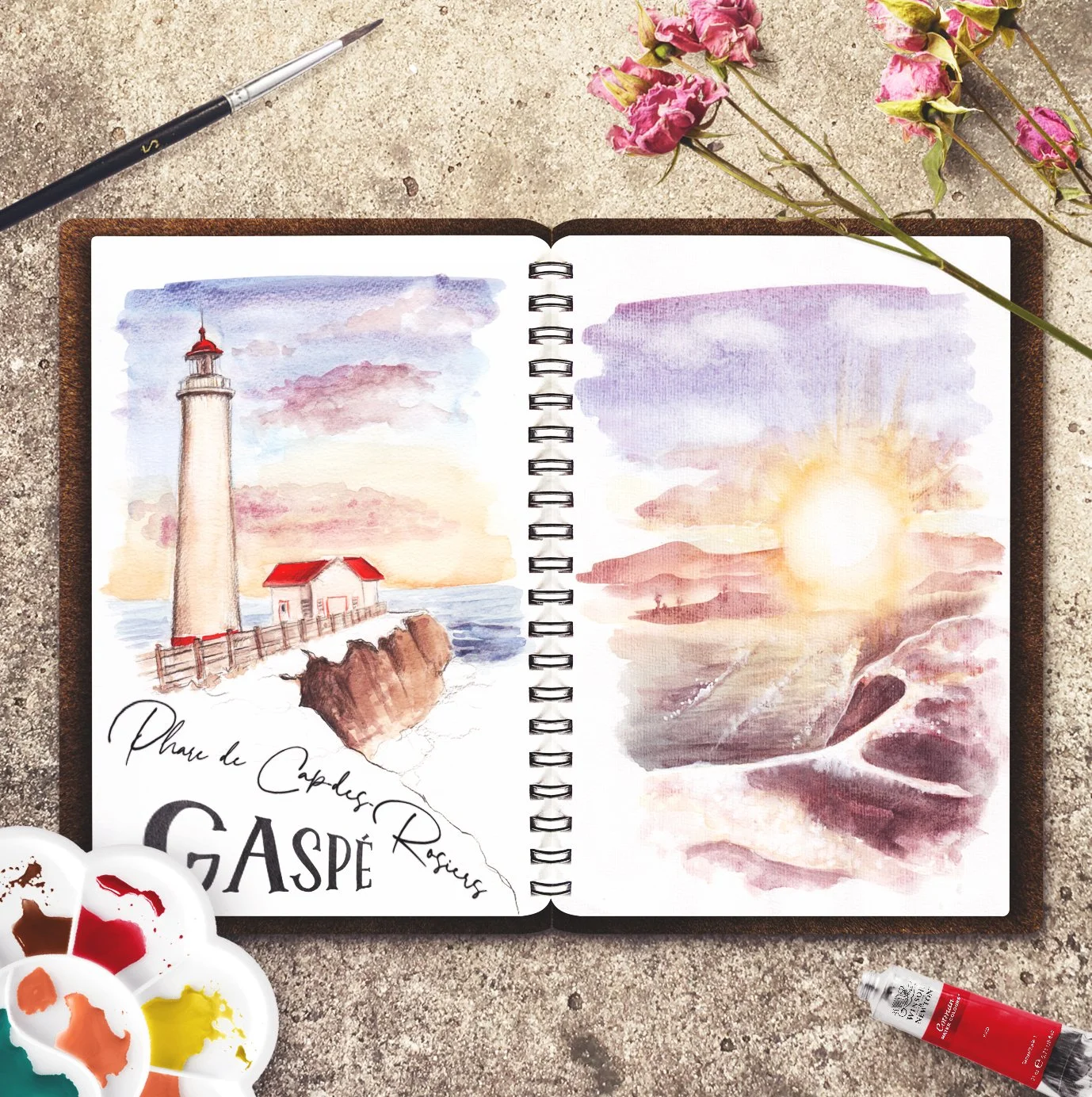 croquis plein air au Québec, carnet de voyage au Canada