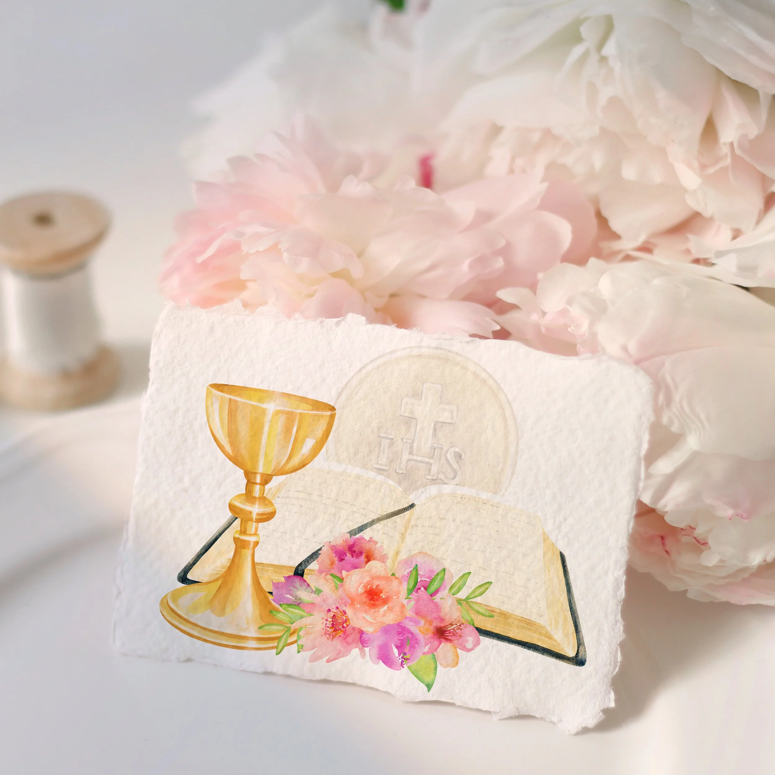 illustration personnalisée pour communion, et profession de foi