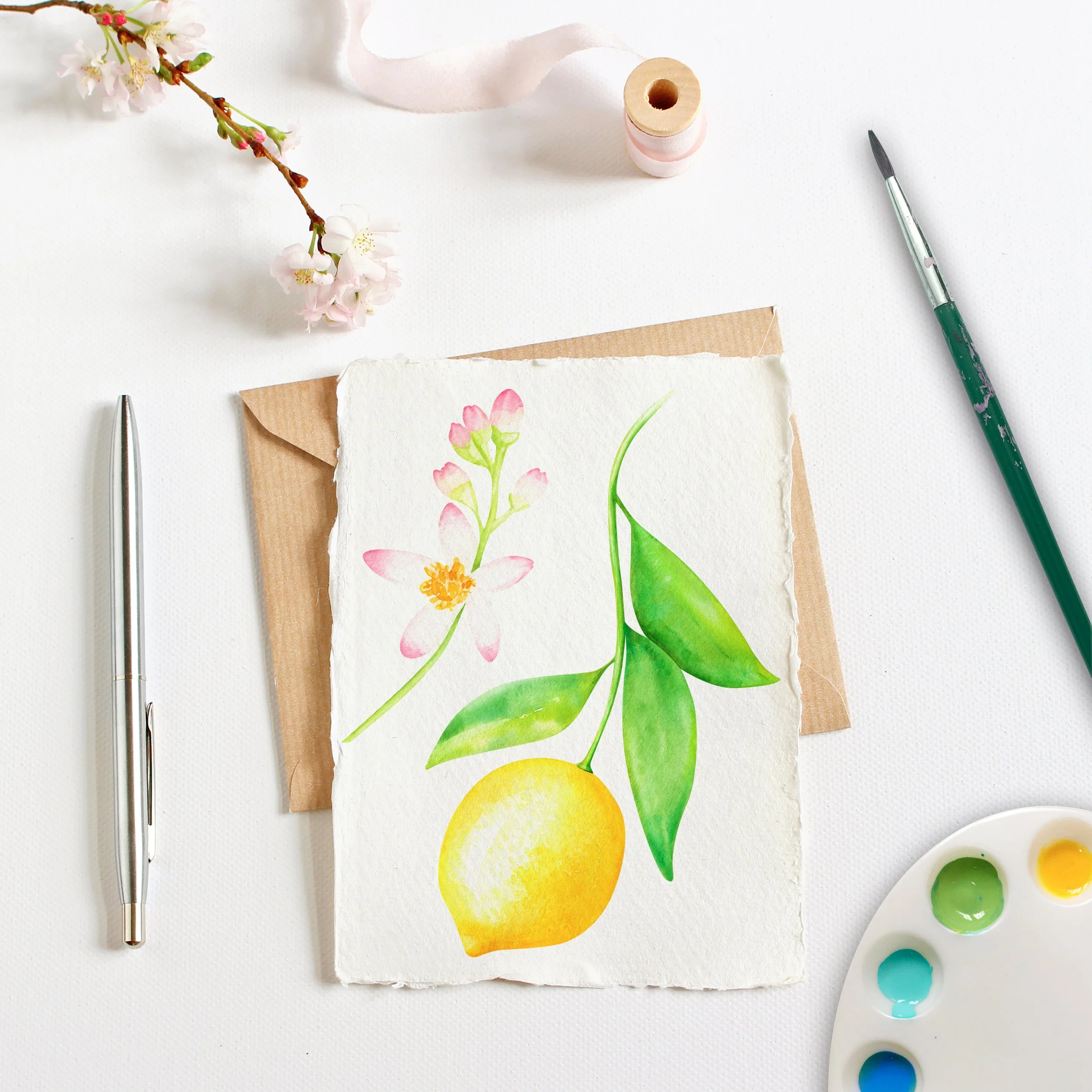 citron à l'aquarelle