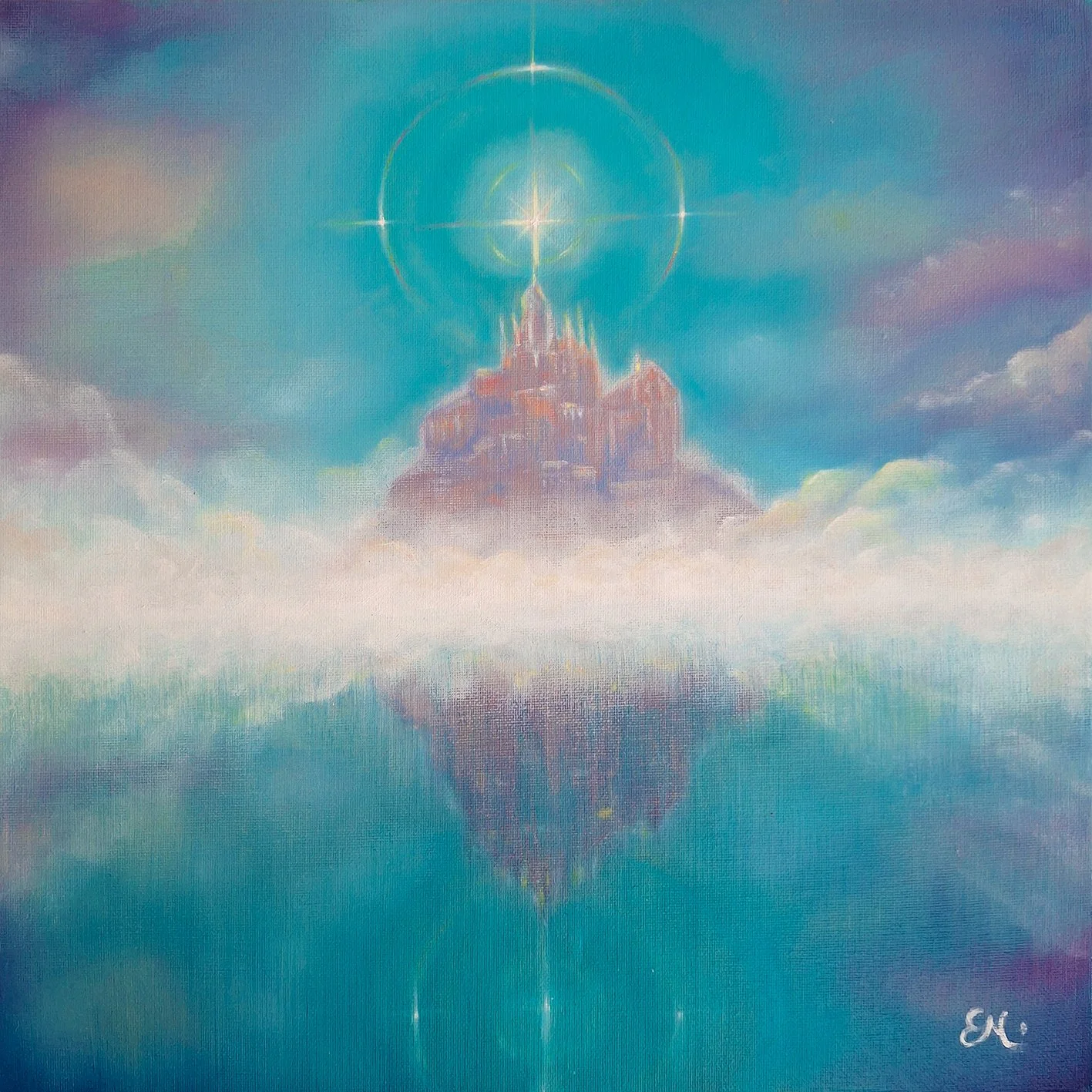 Mont Saint-Michel, art vibratoire, portail energetique, art mediumnique par Emeline Pons