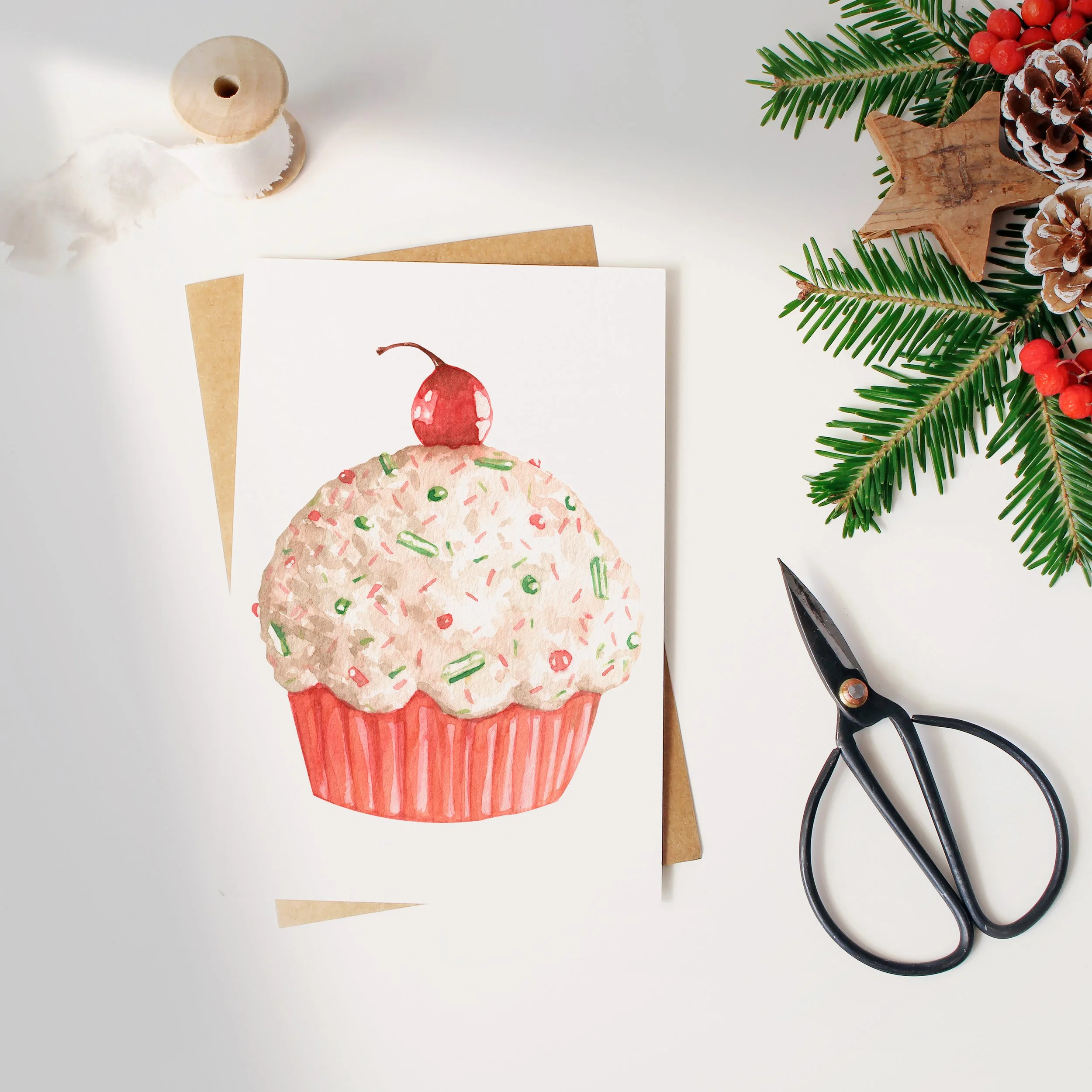 aquarelle gateau pour anniversaire