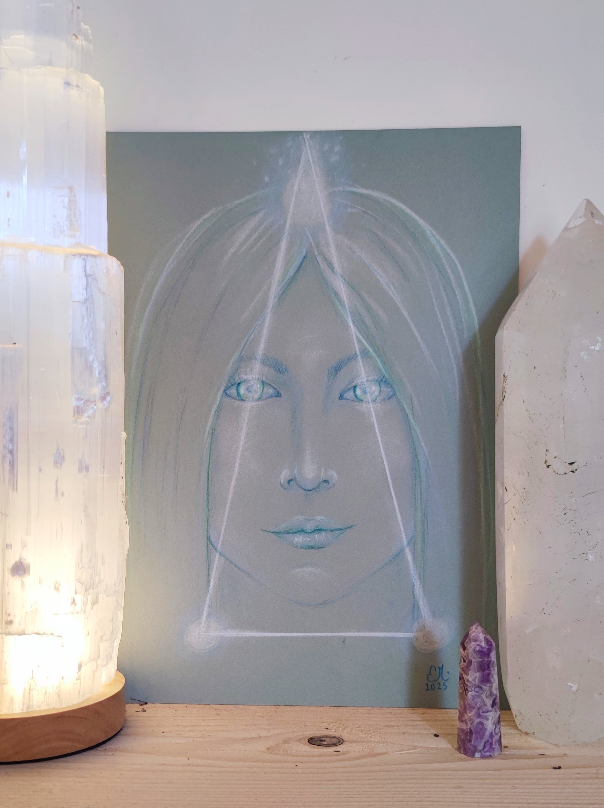 Portrait dessiné à la main lors d'une connexion médiumnique