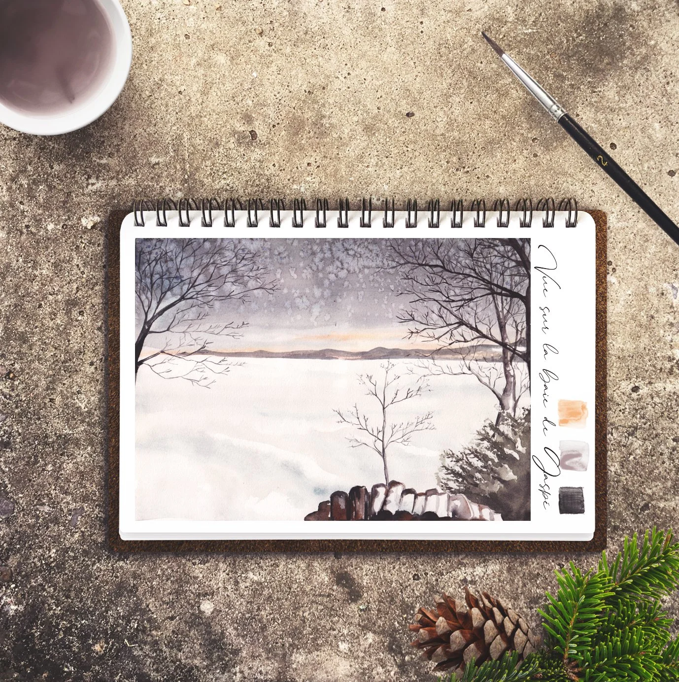 Paysage facile à l'aquarelle